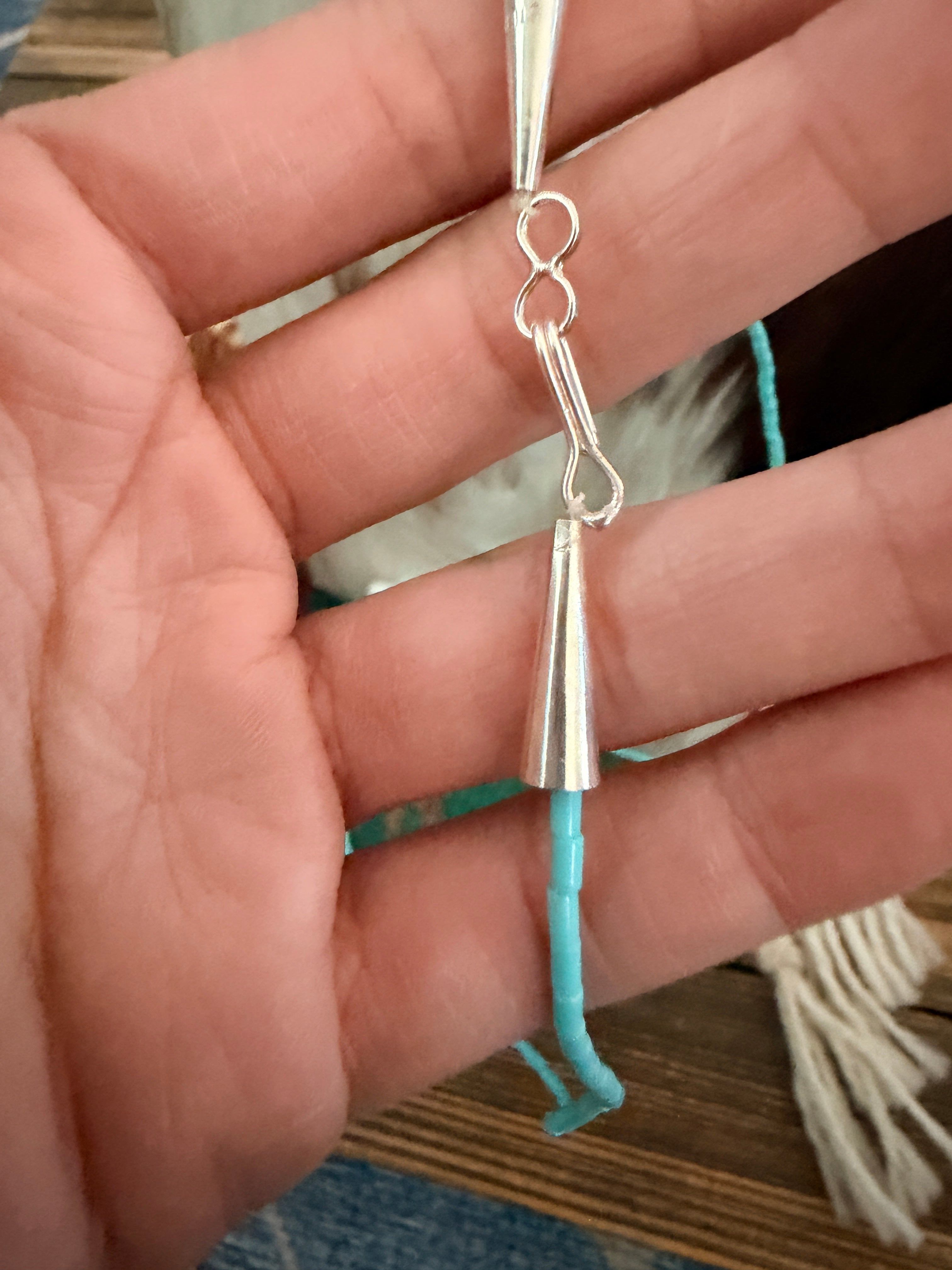 Handcrafted Turquoise & Mother of Pearl Fetish Horse Beaded Necklace