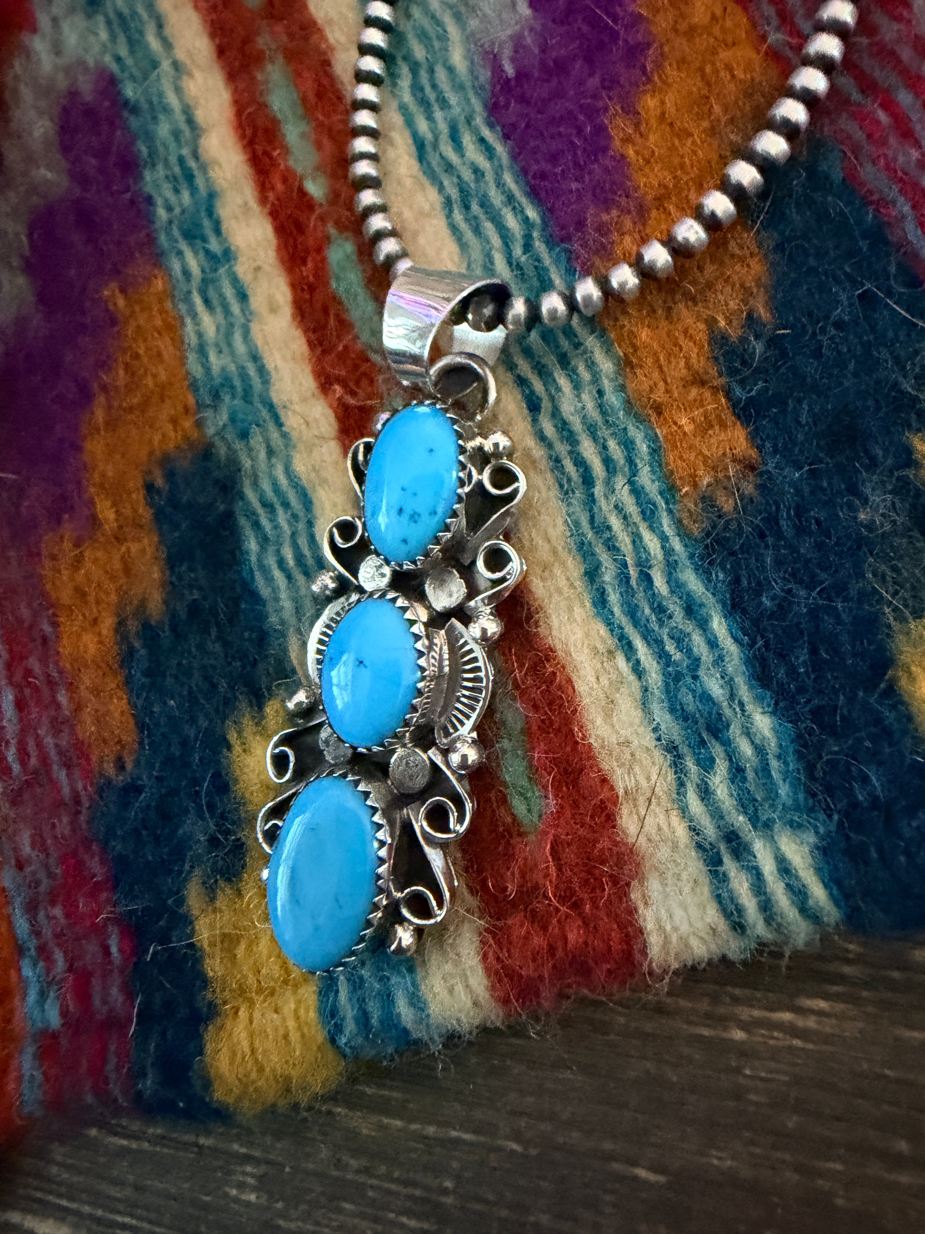 Handcrafted Turquoise and Sterling Silver Pendant