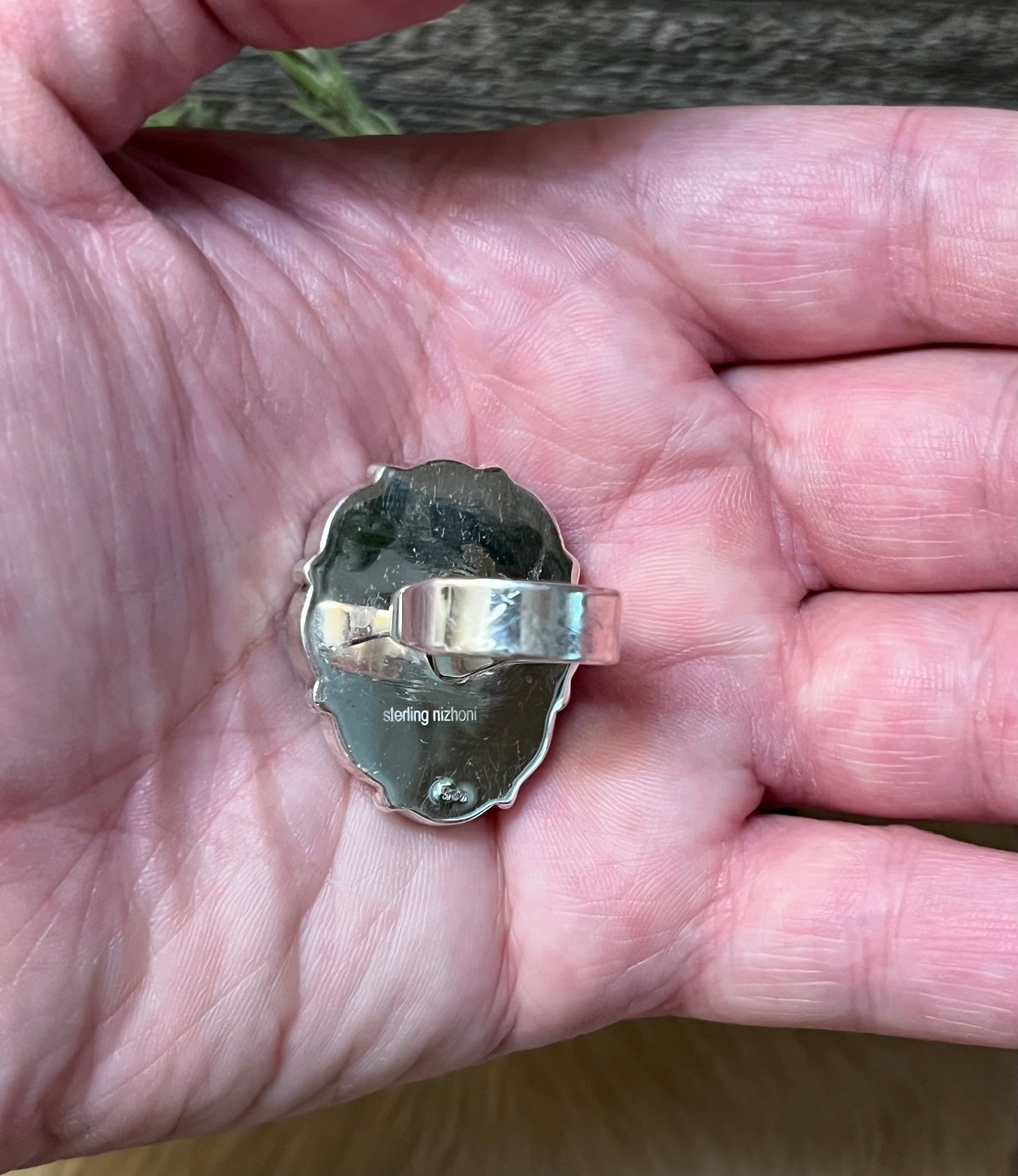 Handmade Moonstone Sterling Silver Tear Drop Adjustable Ring