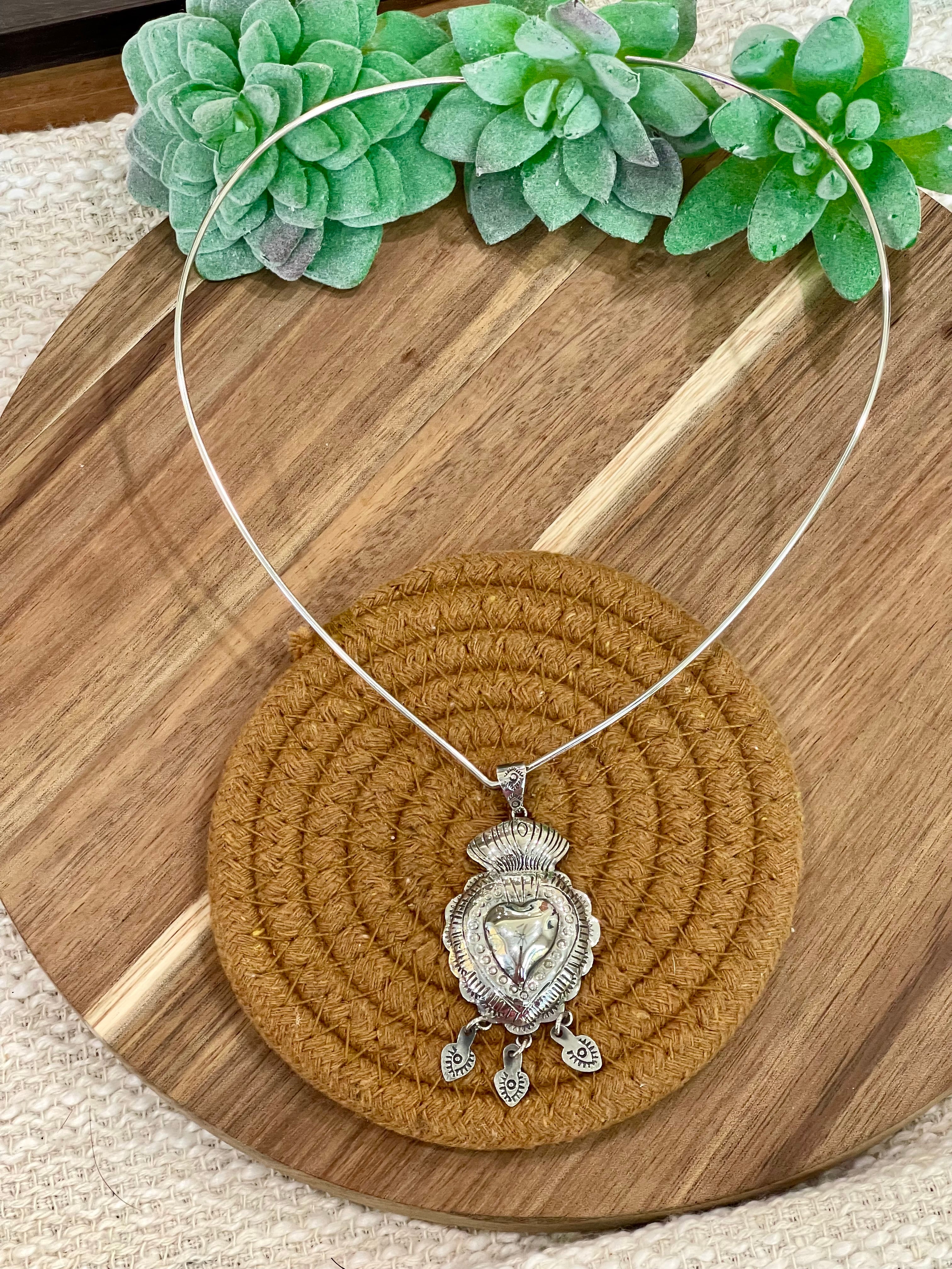 Handmade In Mexico Sterling Silver Wire Adjustable Necklace