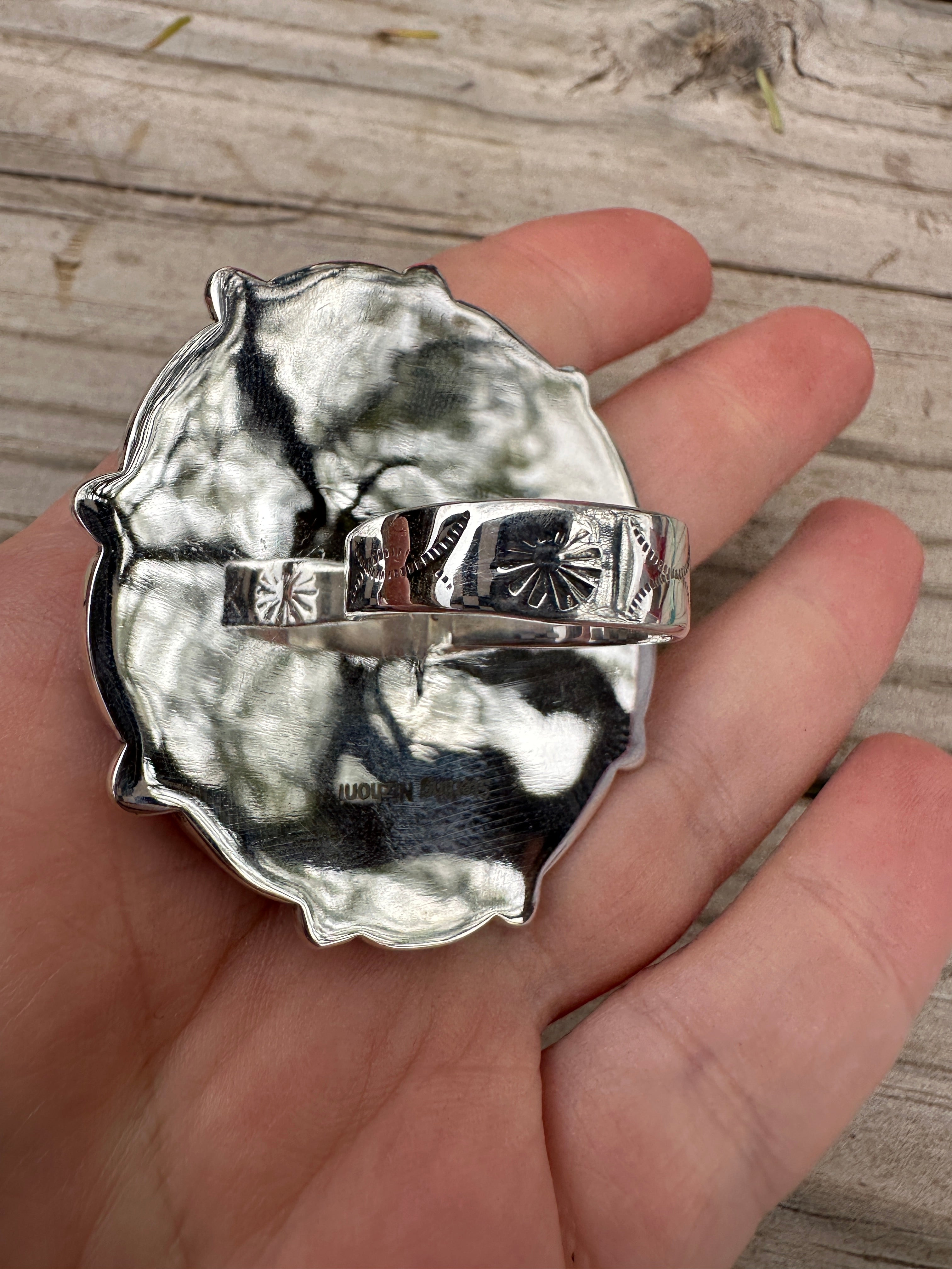 Handmade Cotton Candy Sterling Adjustable Cluster Statement Ring