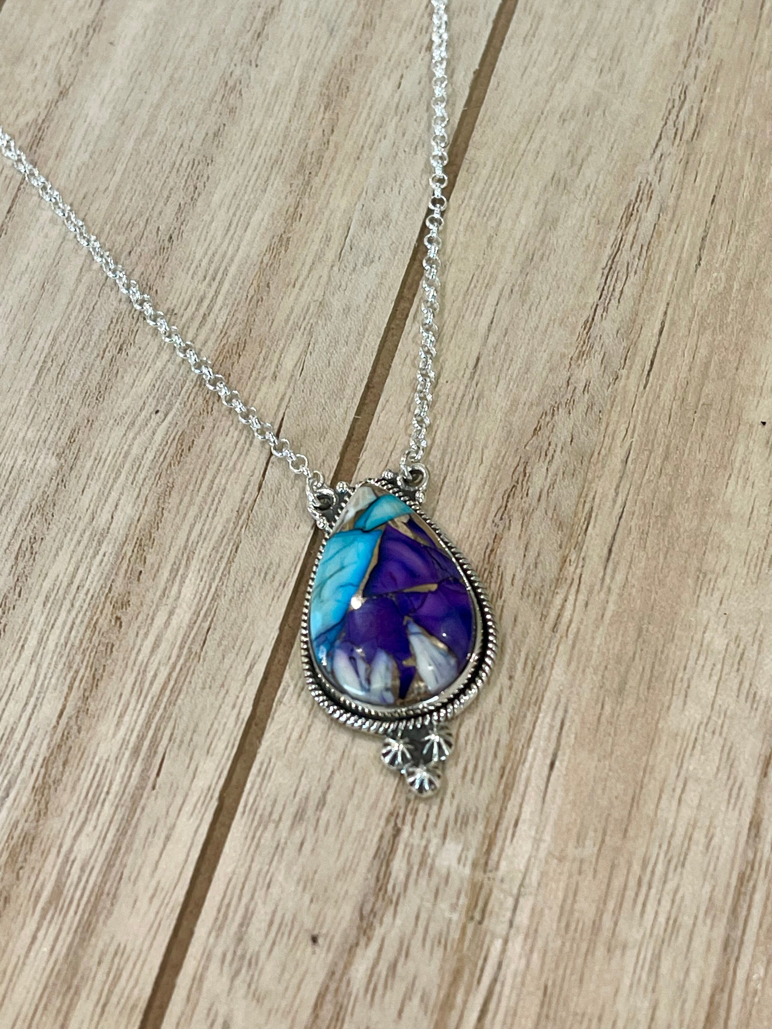 Handmade Sterling Silver & Purple Dream Mojave Necklace