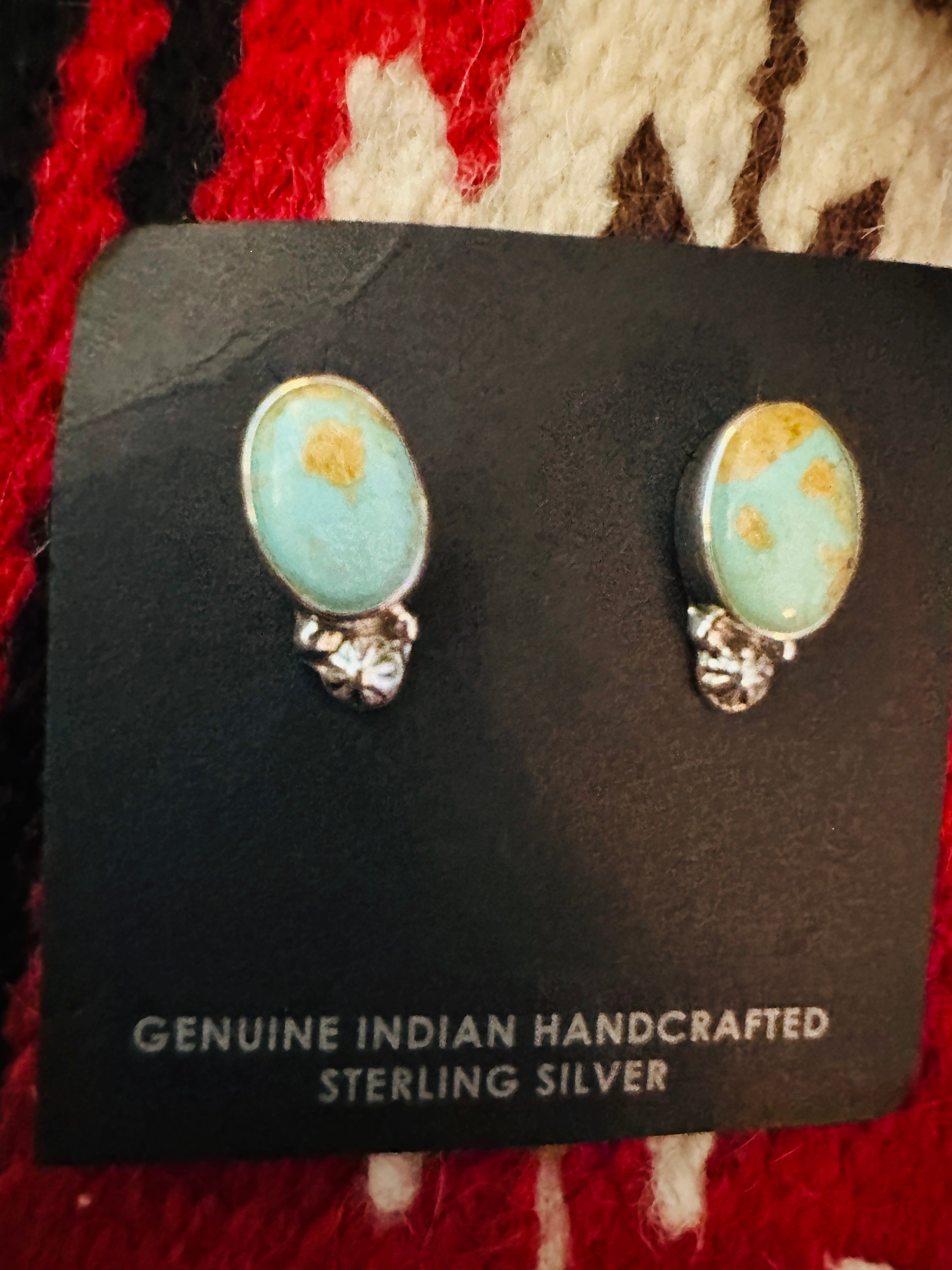 Handcrafted Sterling Silver & Turquoise Stud Post Earrings