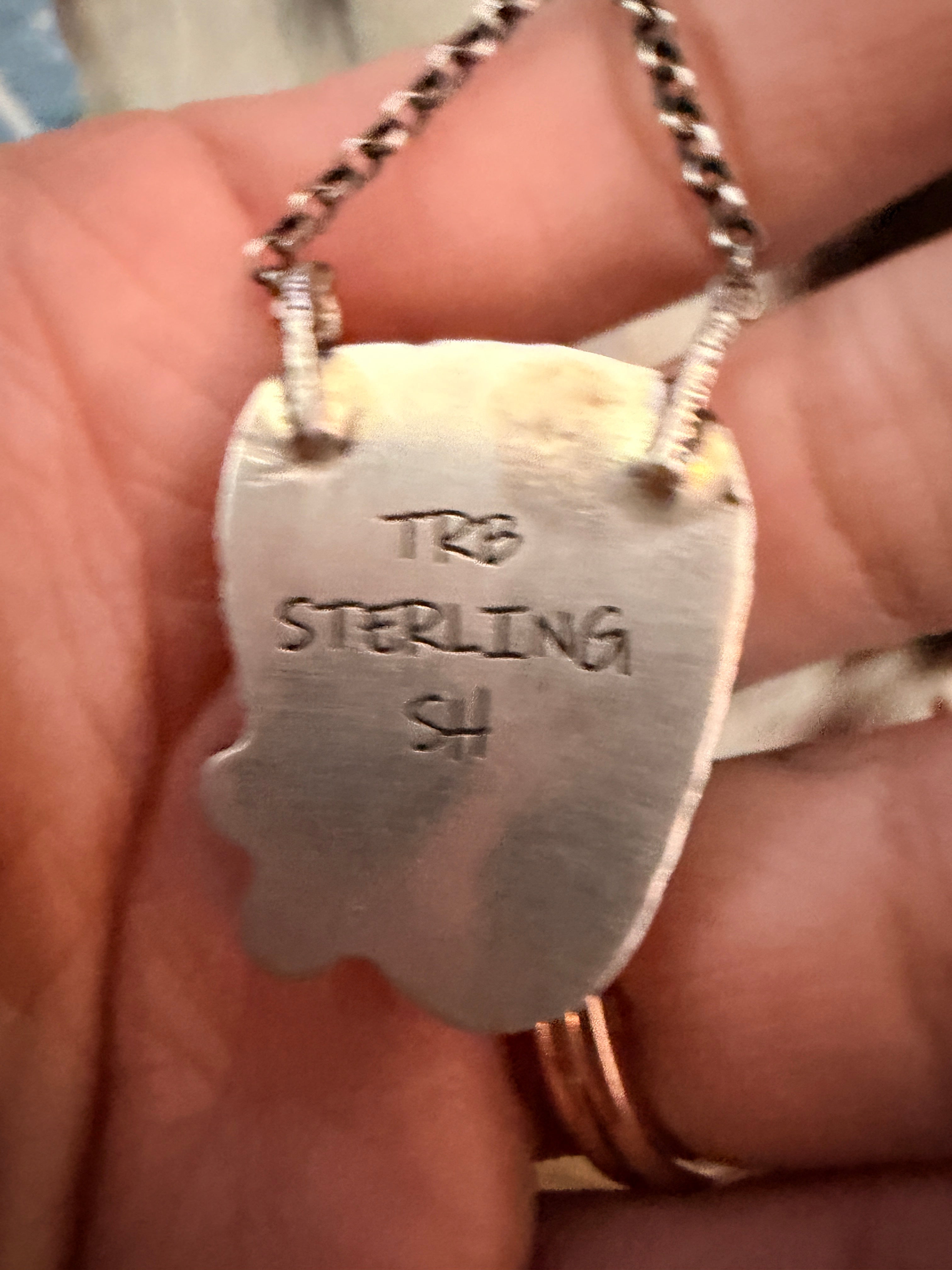 Handmade Sterling Silver & Peruvian Blue Opal Necklace