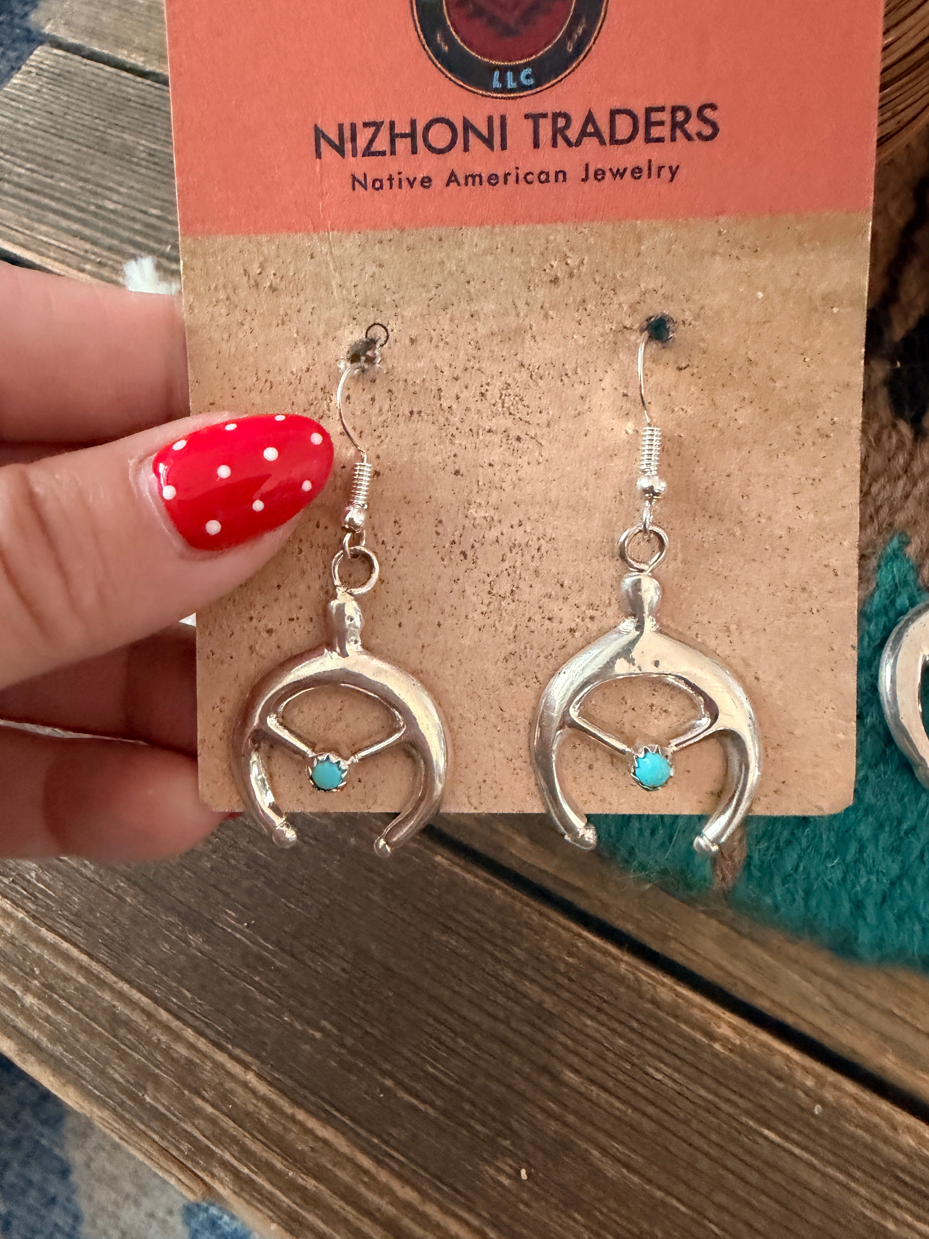 Handcrafted Turquoise & Sterling Silver Naja Earring and Pendant Set
