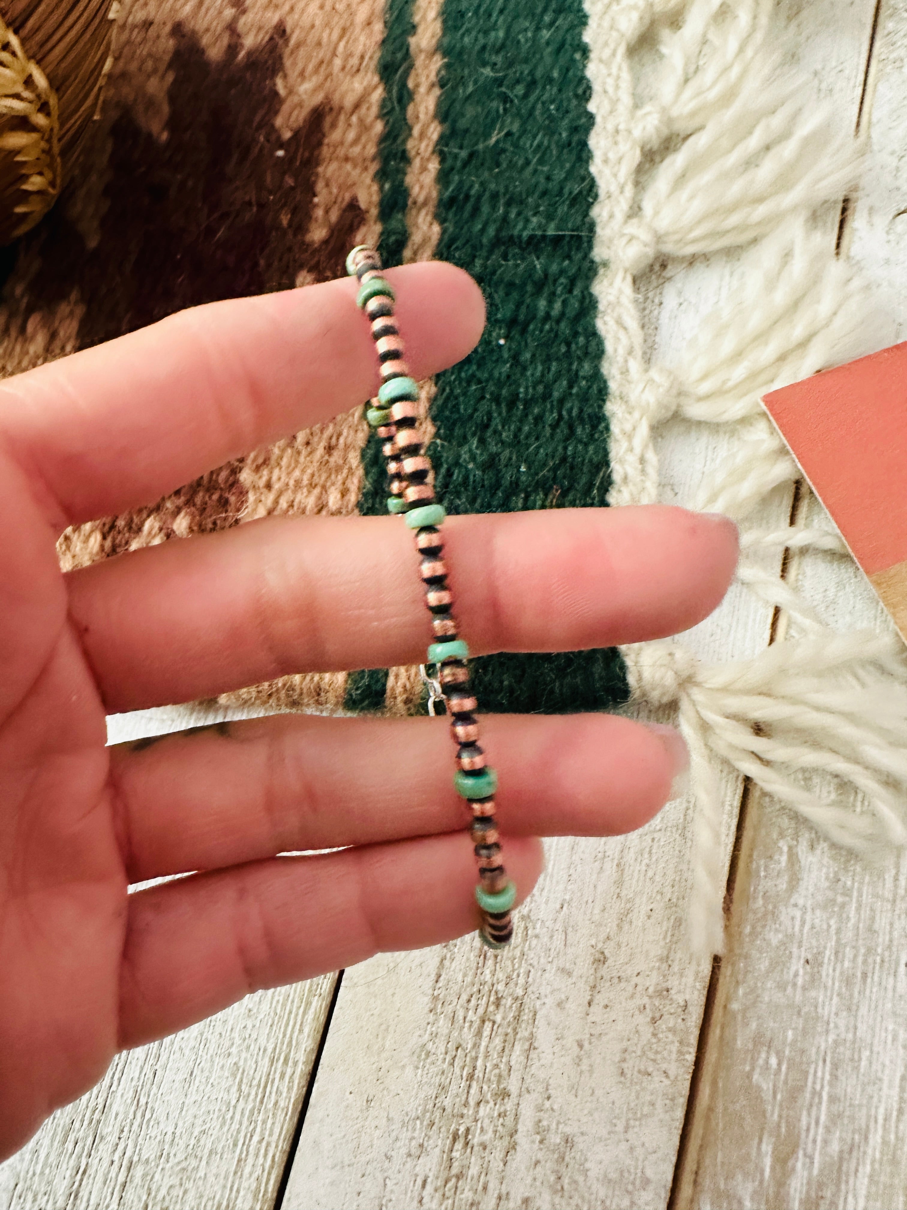 Handcrafted Copper & Turquoise Beaded Bracelet