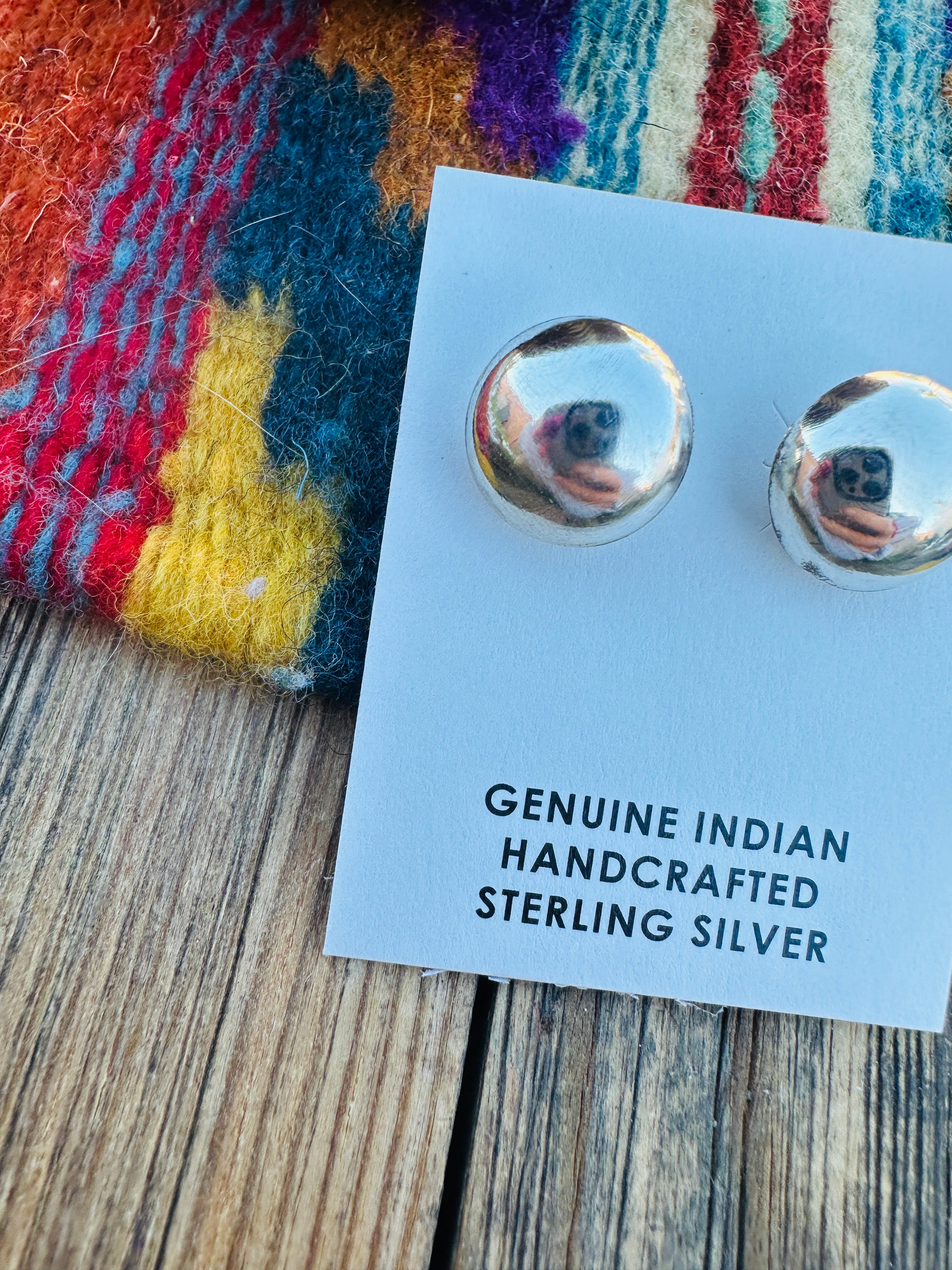 Handcrafted Sterling Silver Pearl Stud Earrings