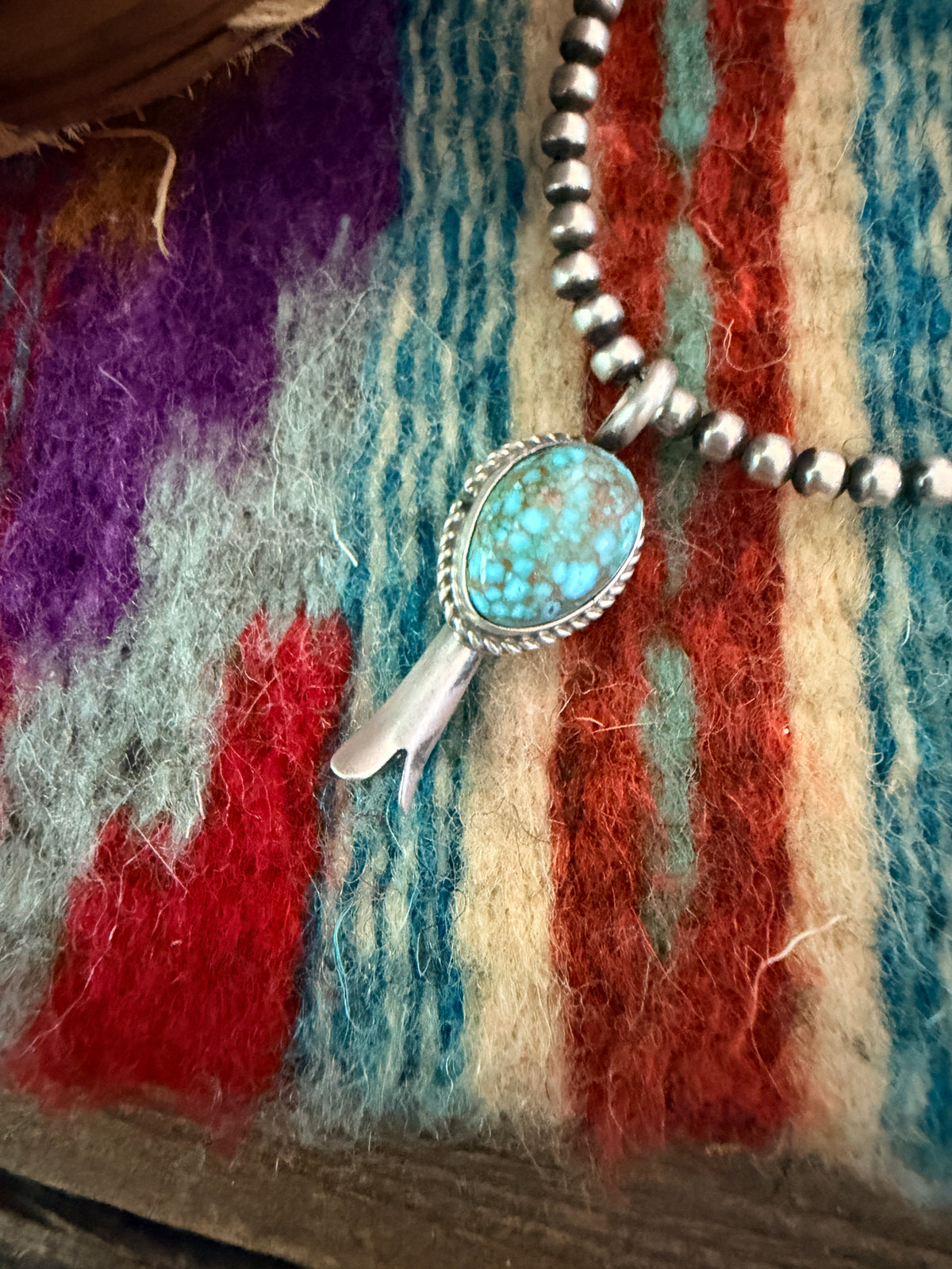 Handcrafted Sterling Silver & Turquoise Blossom Pendant