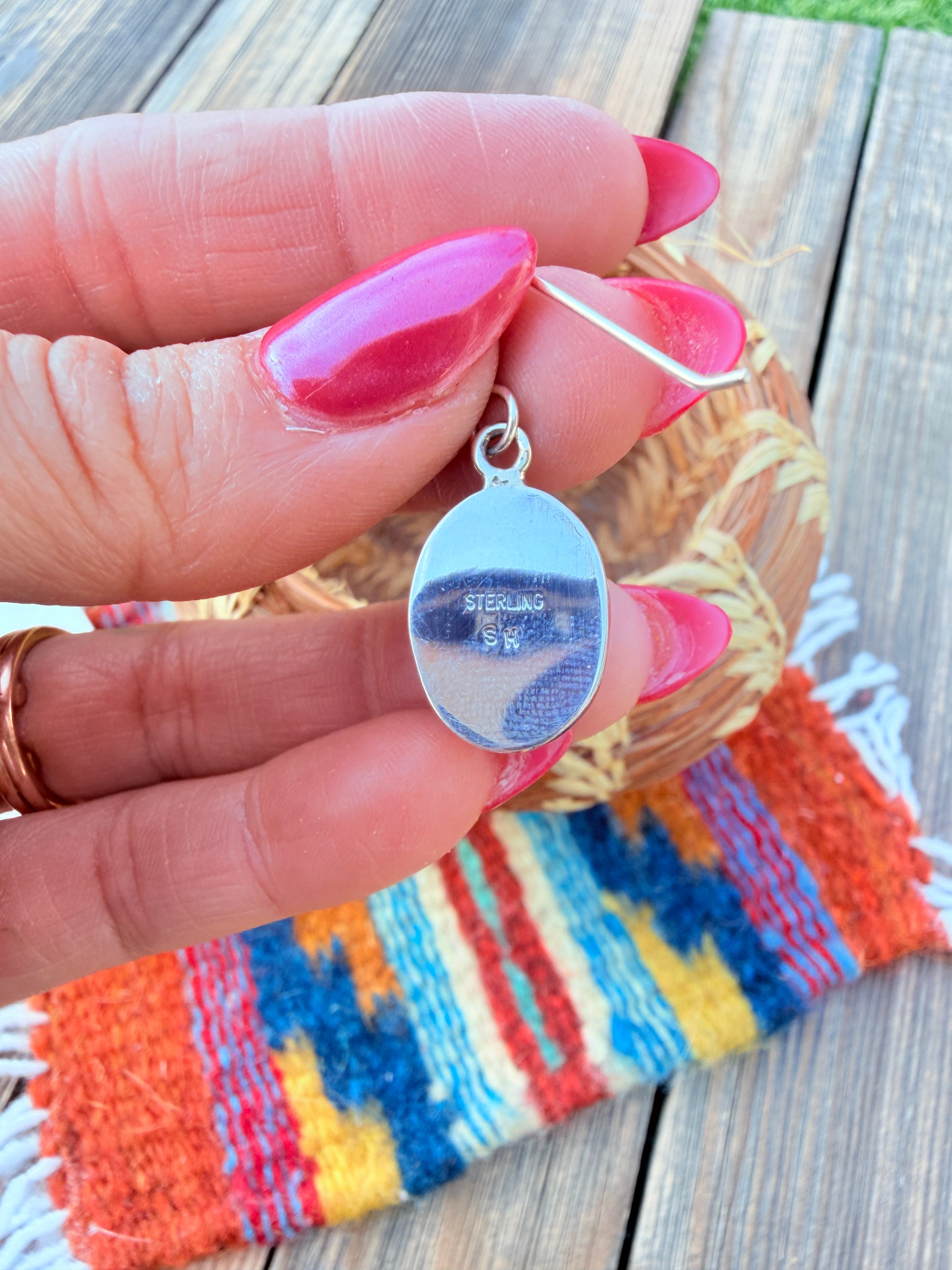 Handcrafted Larimar & Sterling Silver Dangle Earrings