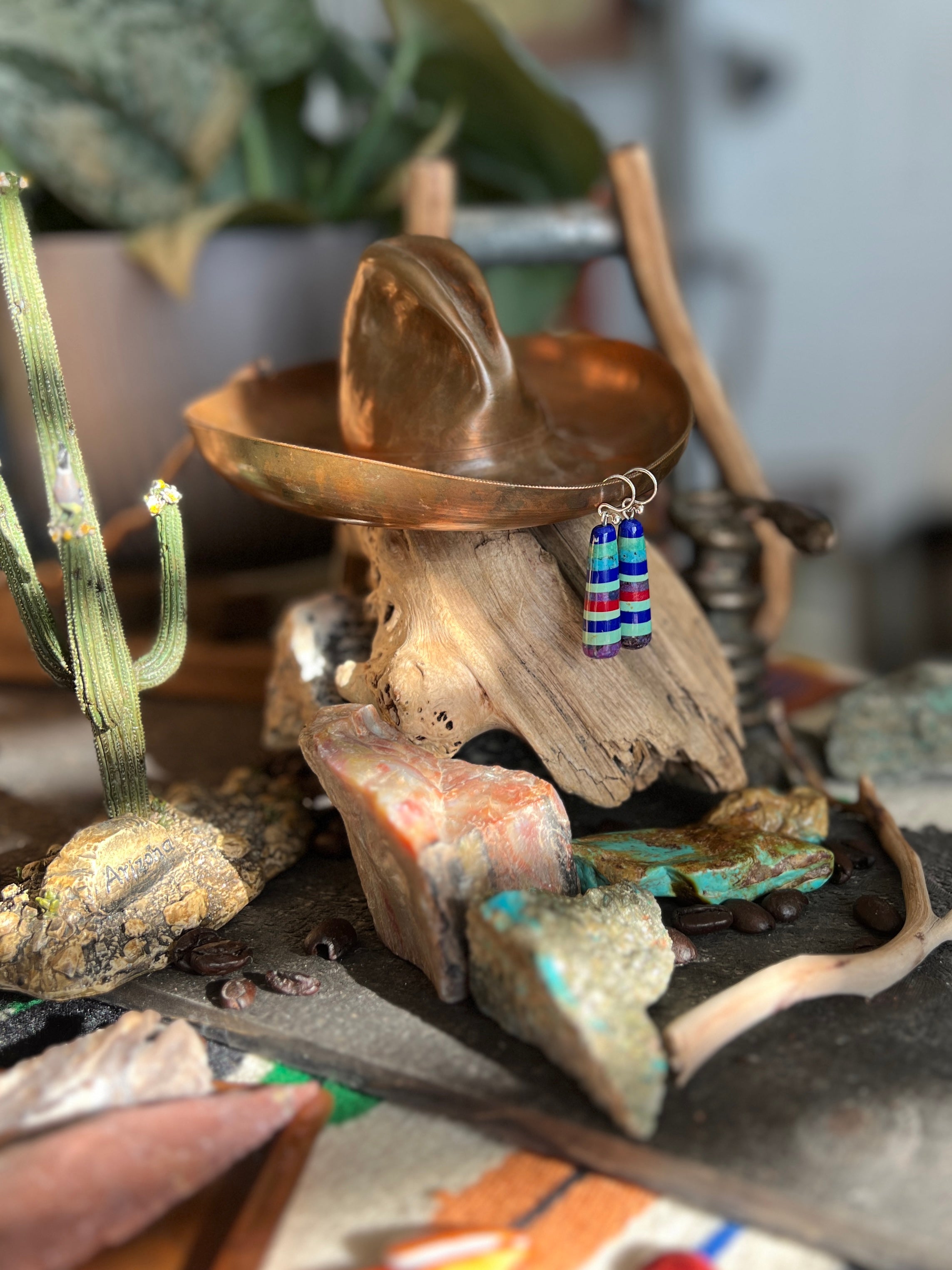 Santo Domingo Layered Multistone Earrings by Ronald Chavez, Stacked Gems #7