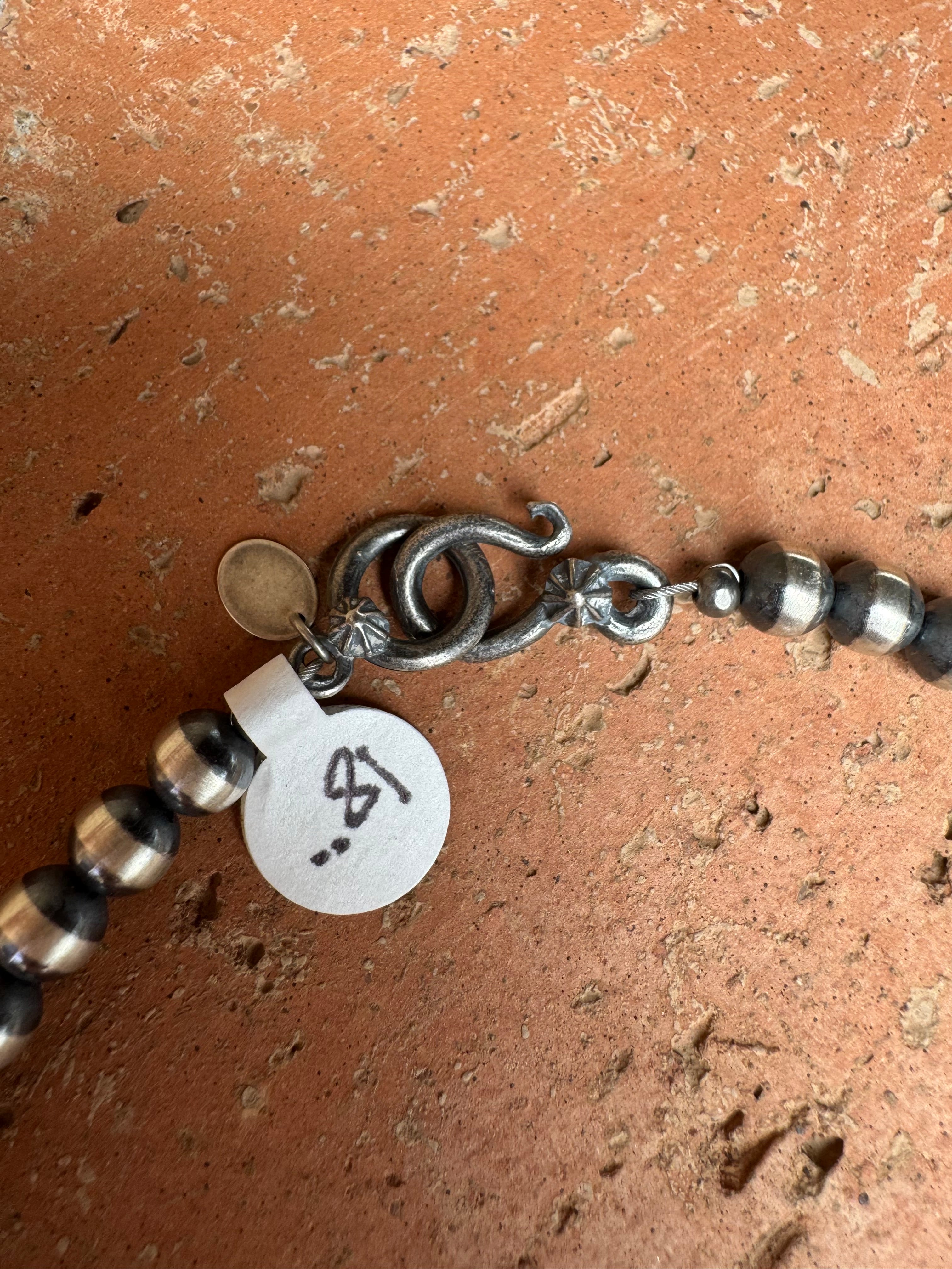 Handcrafted Sterling Silver Pearl & Queen Pink Conch Beaded Necklace 6mm