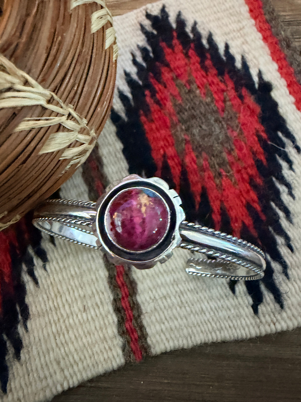 Handcrafted Pink Dream Mojave & Sterling Silver Cuff Bracelet