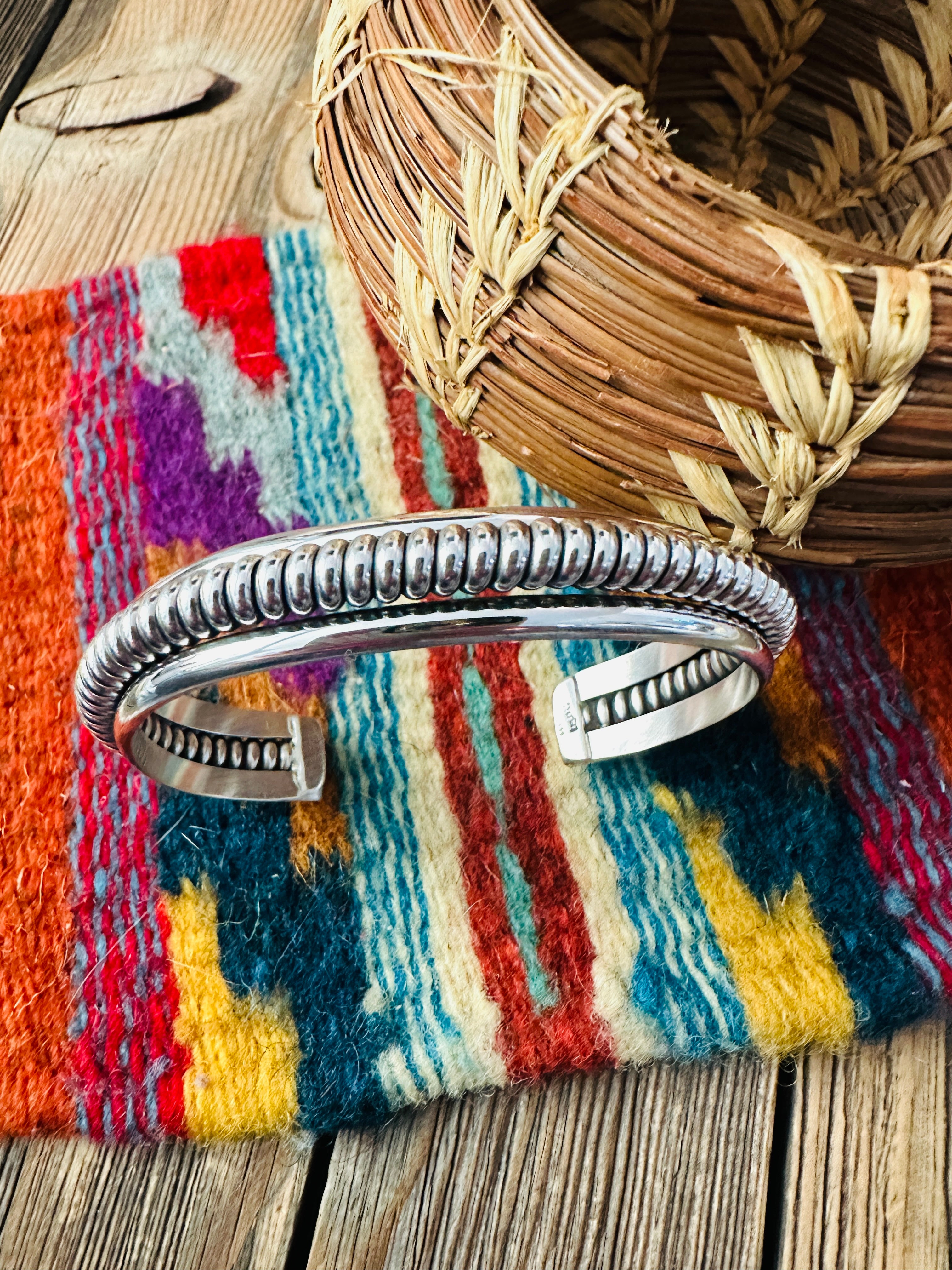 Handcrafted Rolled Sterling Silver Cuff Bracelet