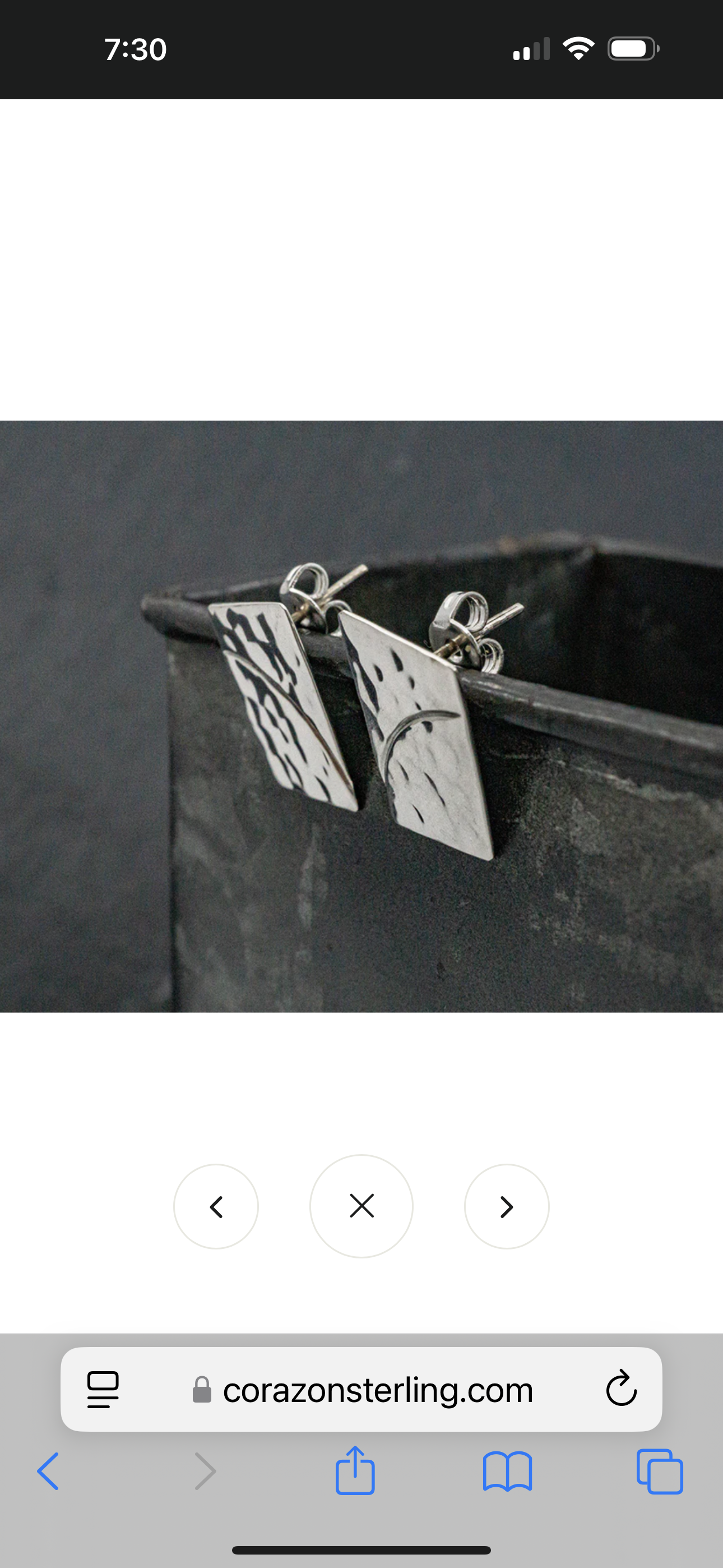 Hammered Puzzle Earrings on Post