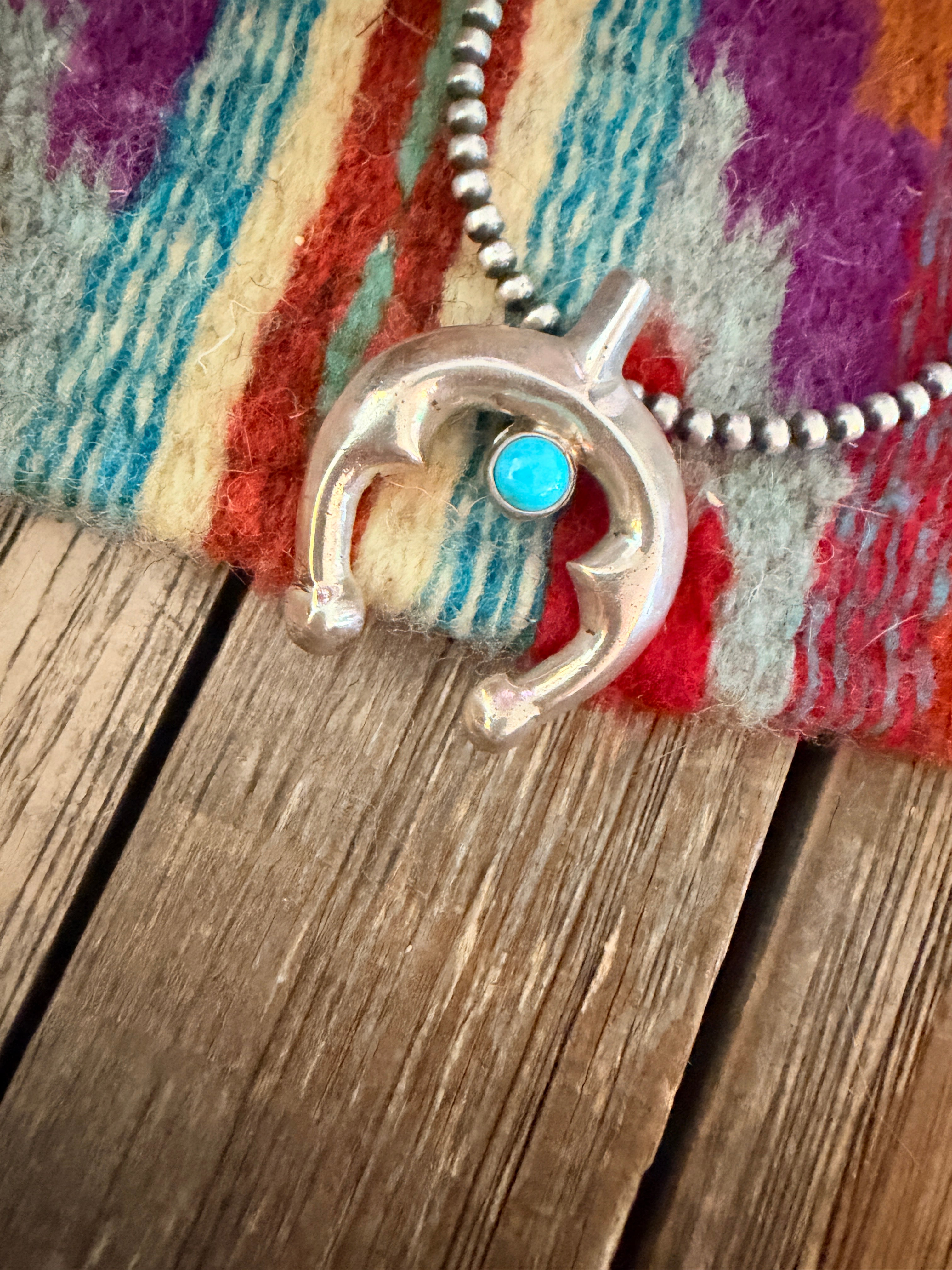 Handcrafted Sterling Silver & Turquoise Naja Pendant