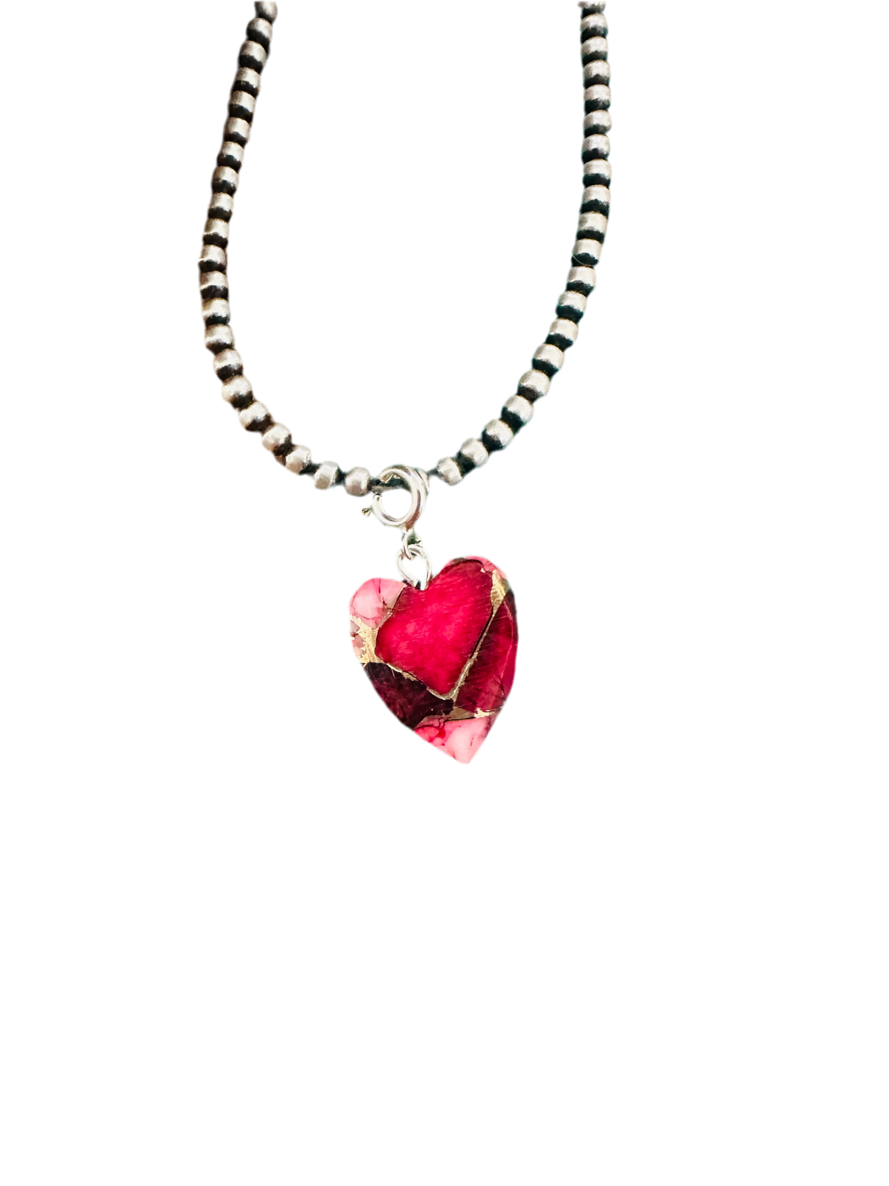 Handcrafted & Hand Carved Rose Dahlia Heart Charm