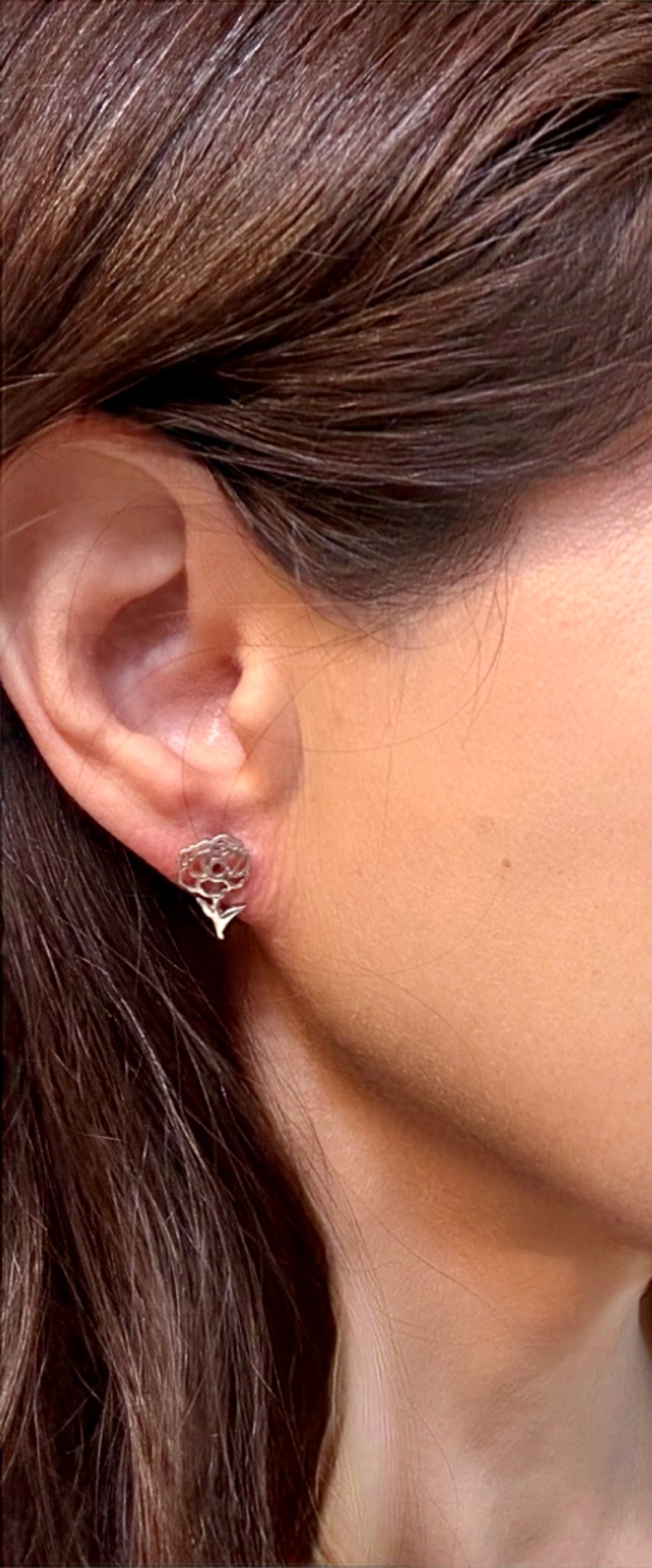 Sterling Silver Birthday Flower Stud Earrings September