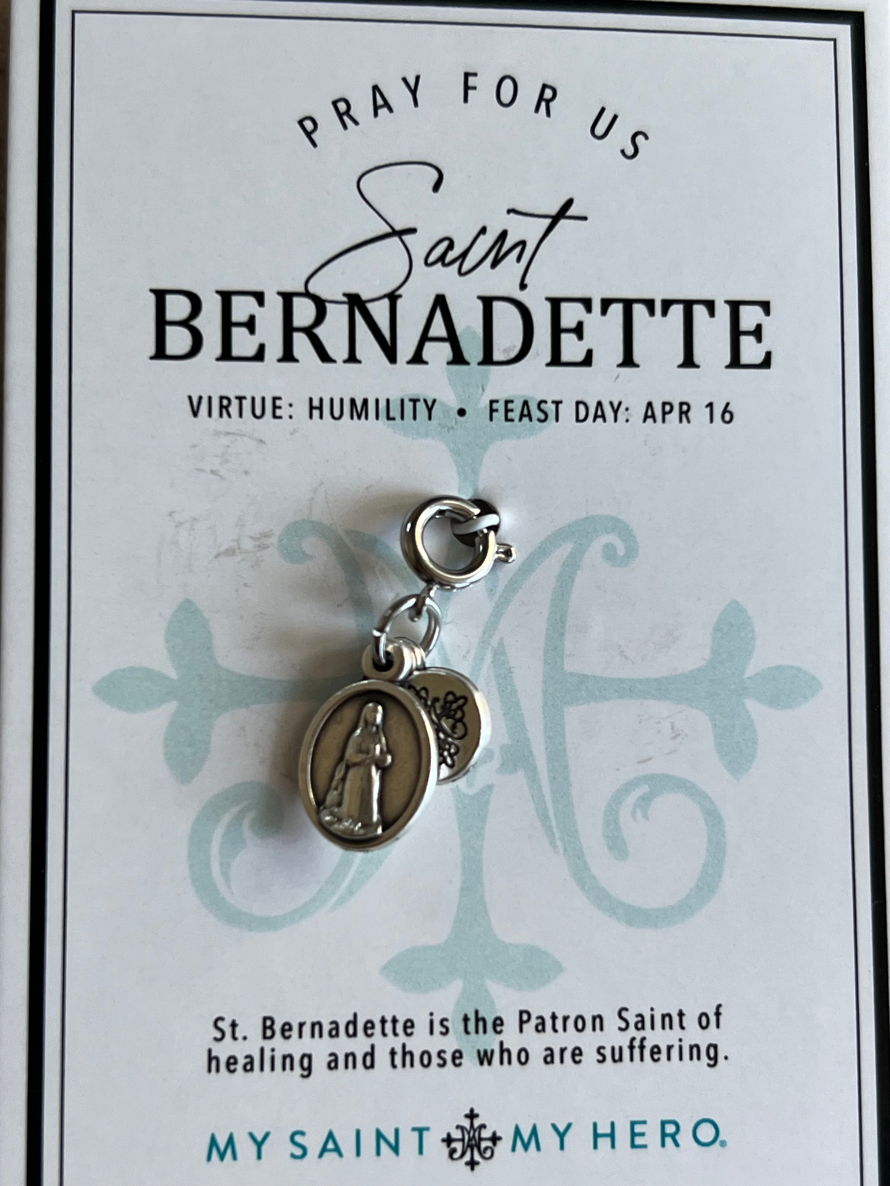 Saint Bernadette Our Lady of Lourdes Medal Charm