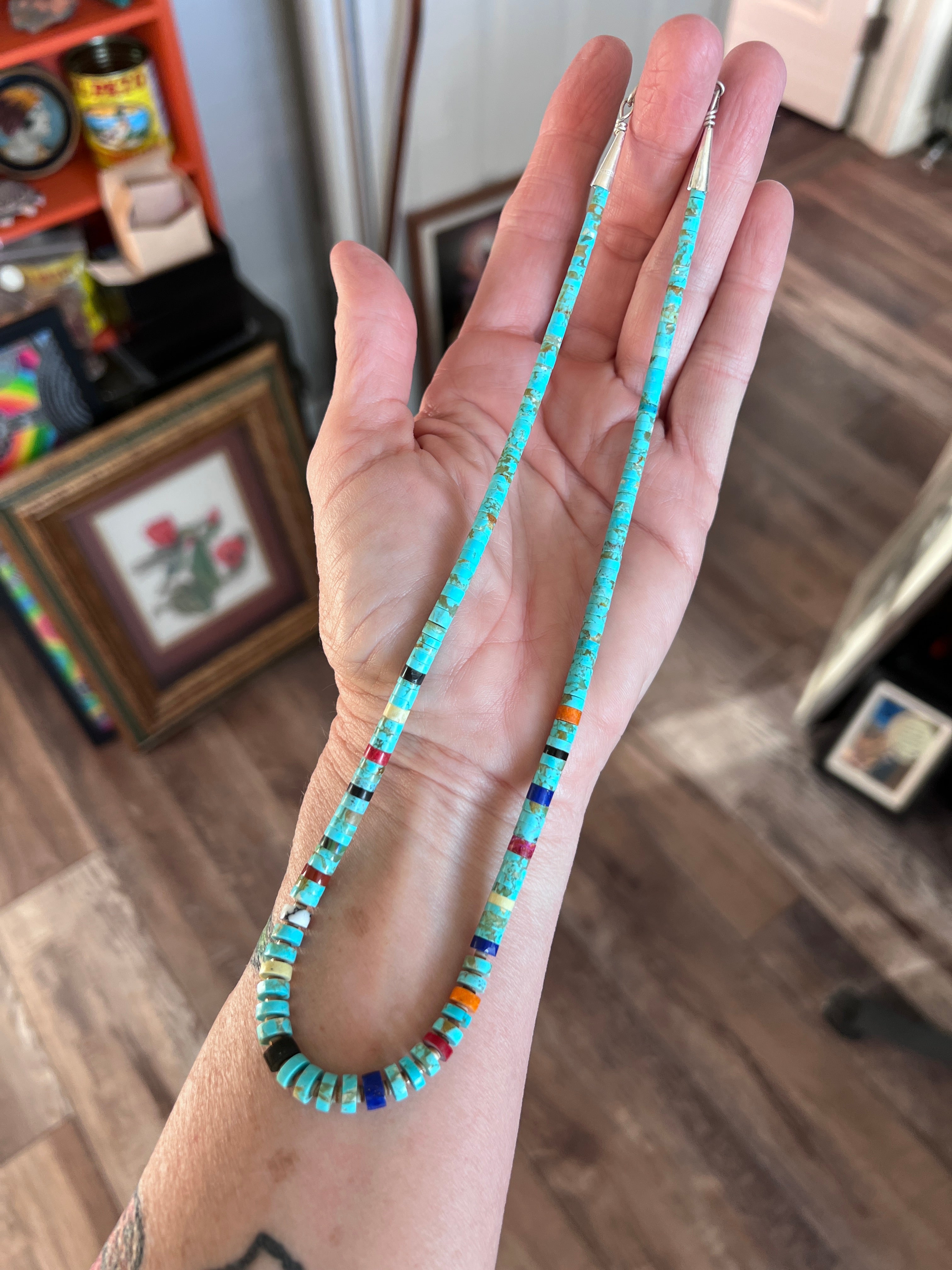 Ronald Chavez Handcrafted Multistone Graduated Heishi Bead Necklace, 19-1/4 inches