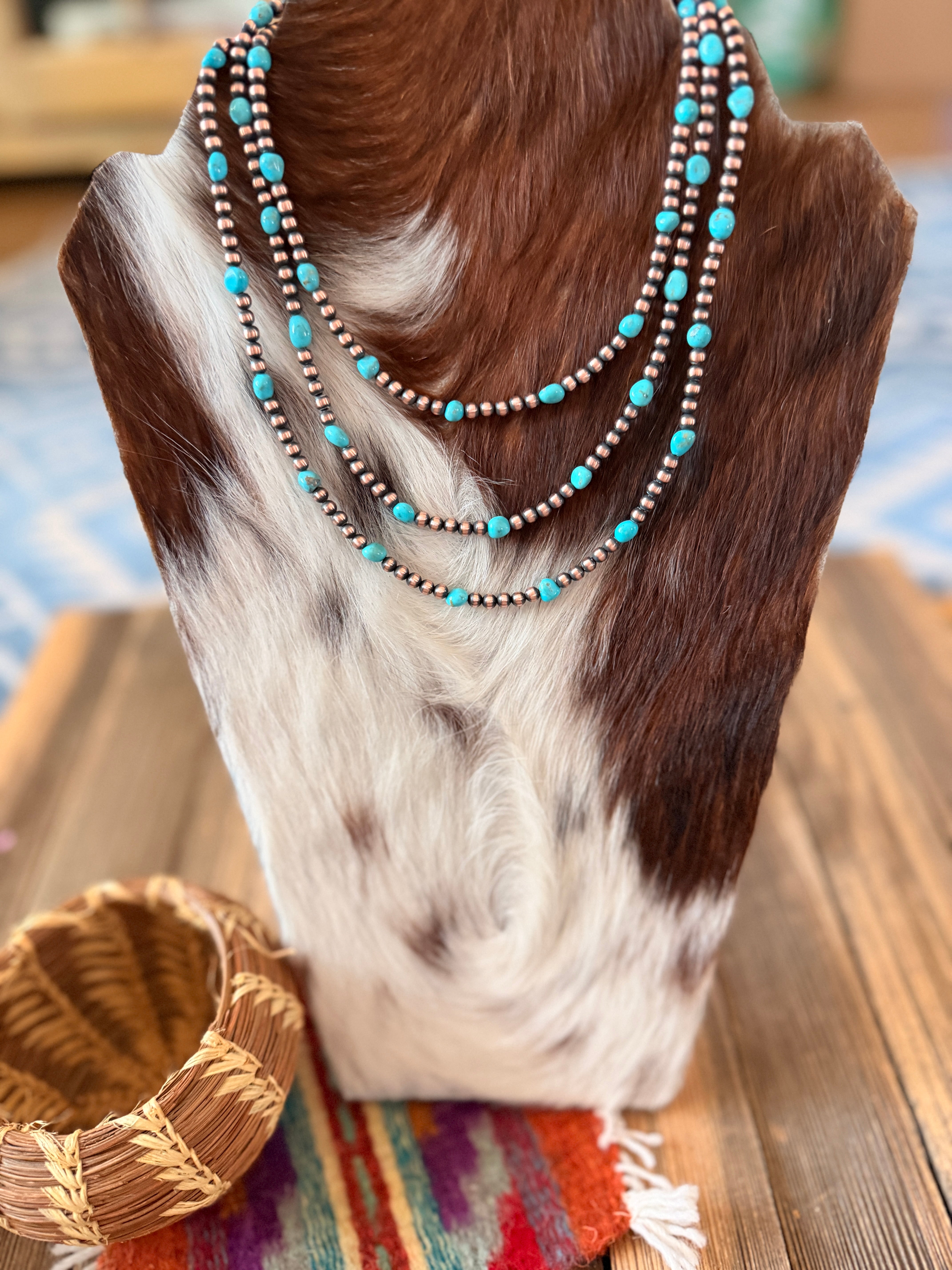 Handcrafted Turquoise & Copper Beaded Necklace