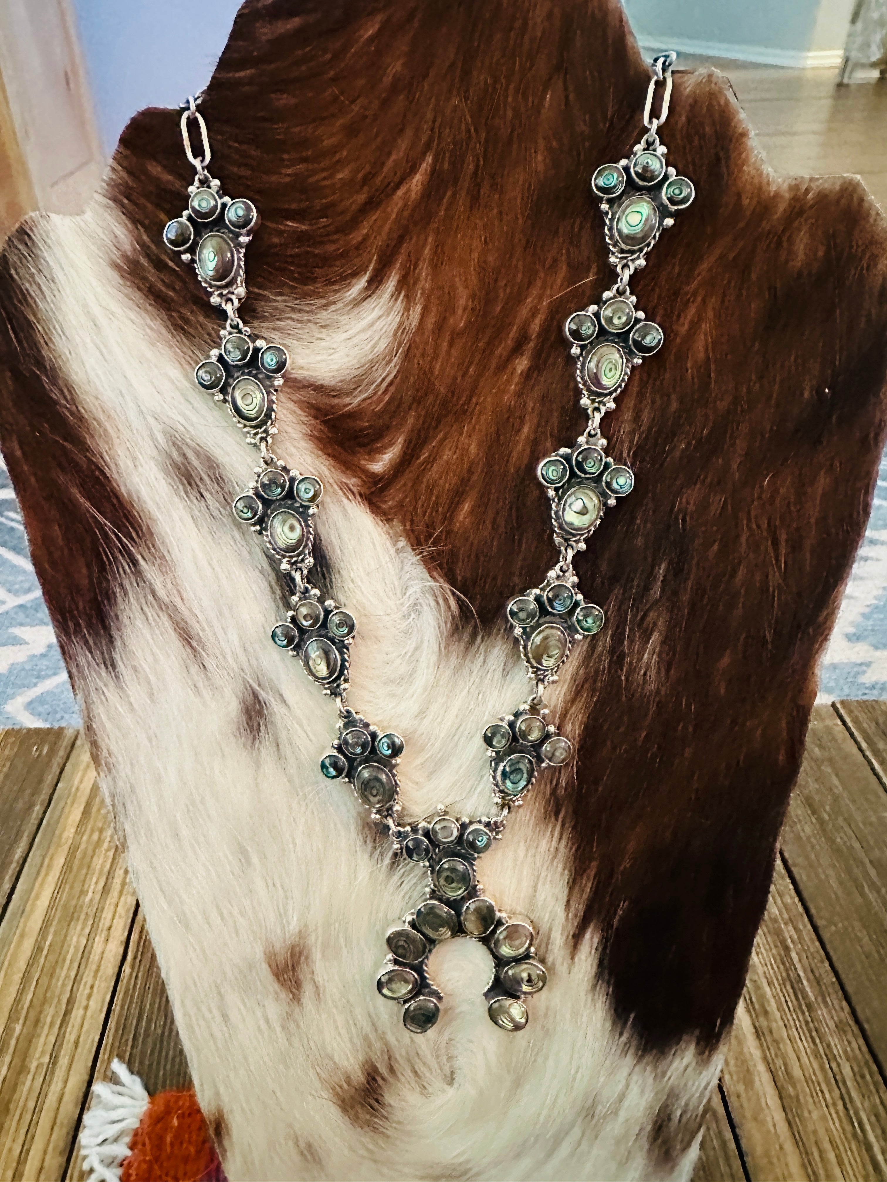 Handcrafted Abalone & Sterling Silver Naja Necklace by Federico Jimenez