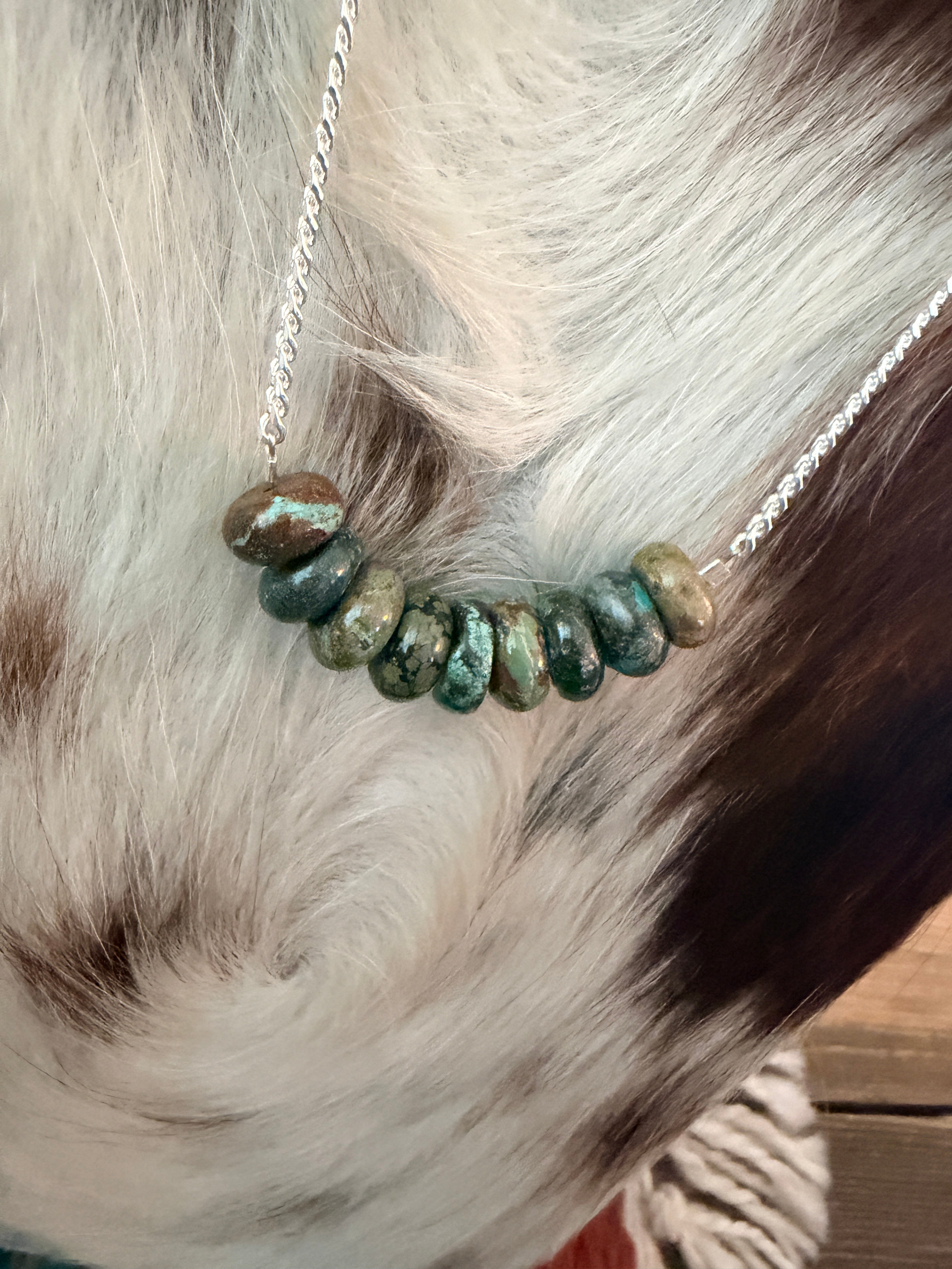 Handmade Sterling Silver & Turquoise Beaded Necklace