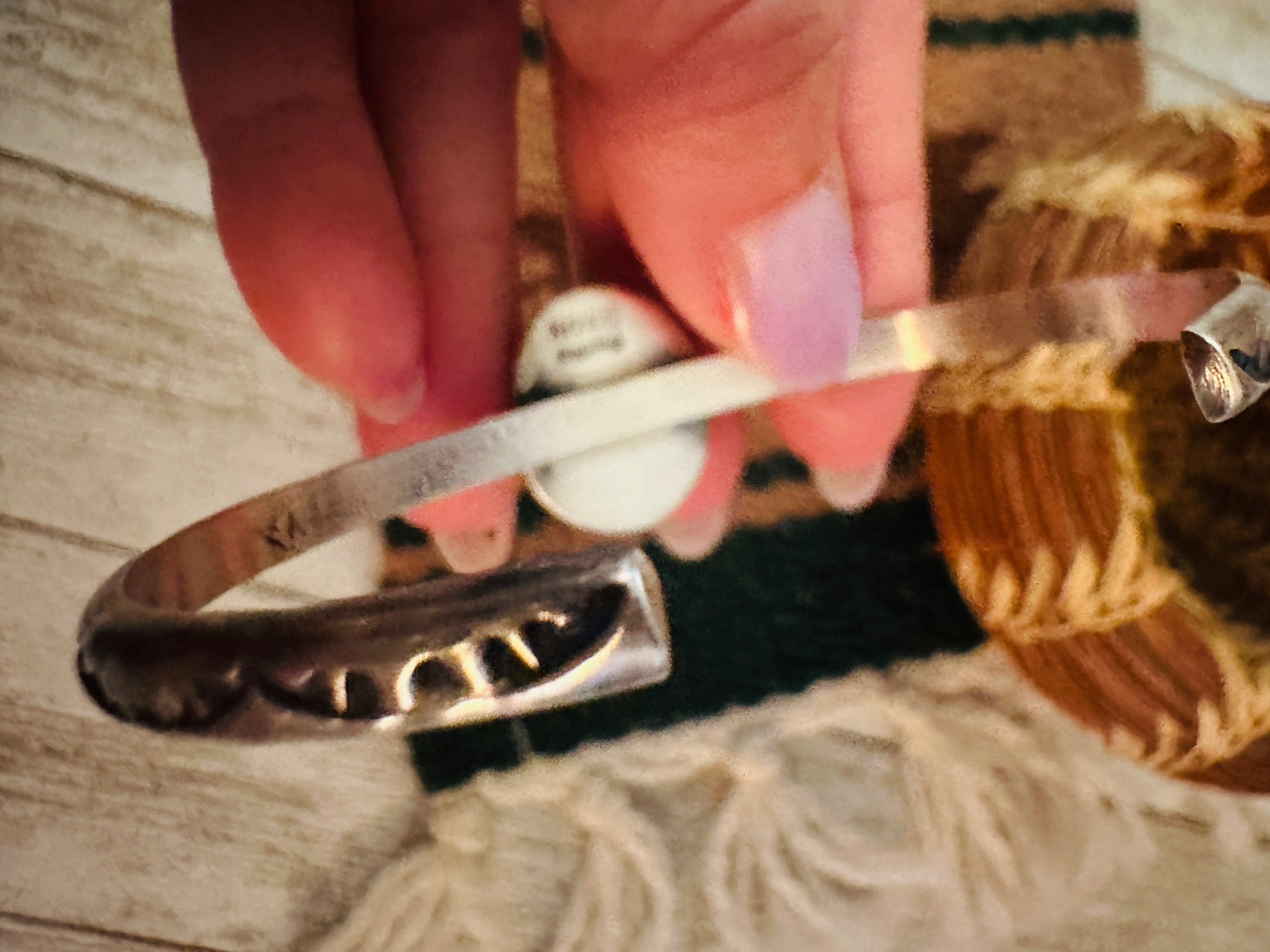 Handcrafted Sterling Silver & Rose Dahlia Cuff Bracelet