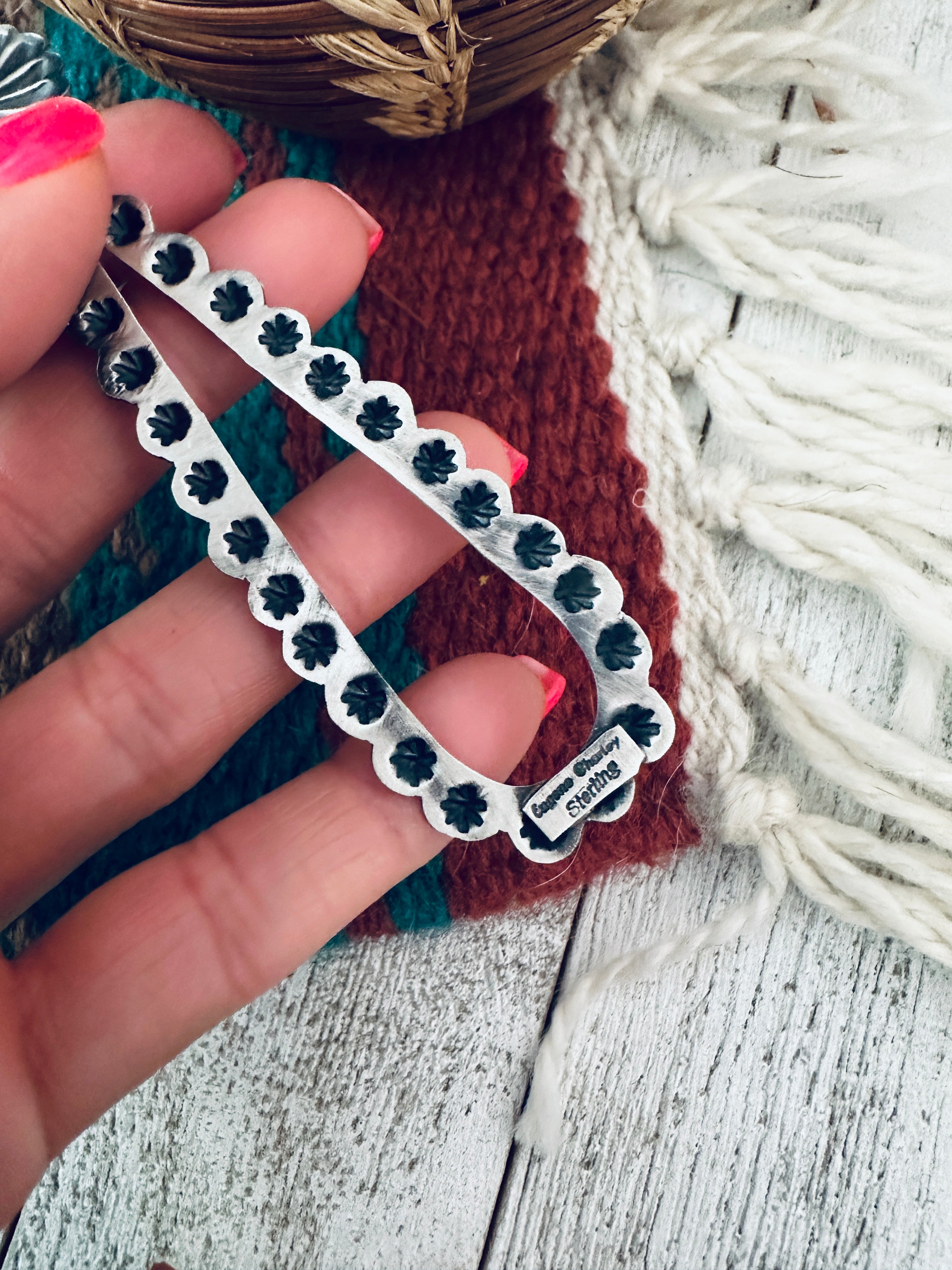 Handcrafted Sterling Silver Dangle Earrings By Eugene Charley