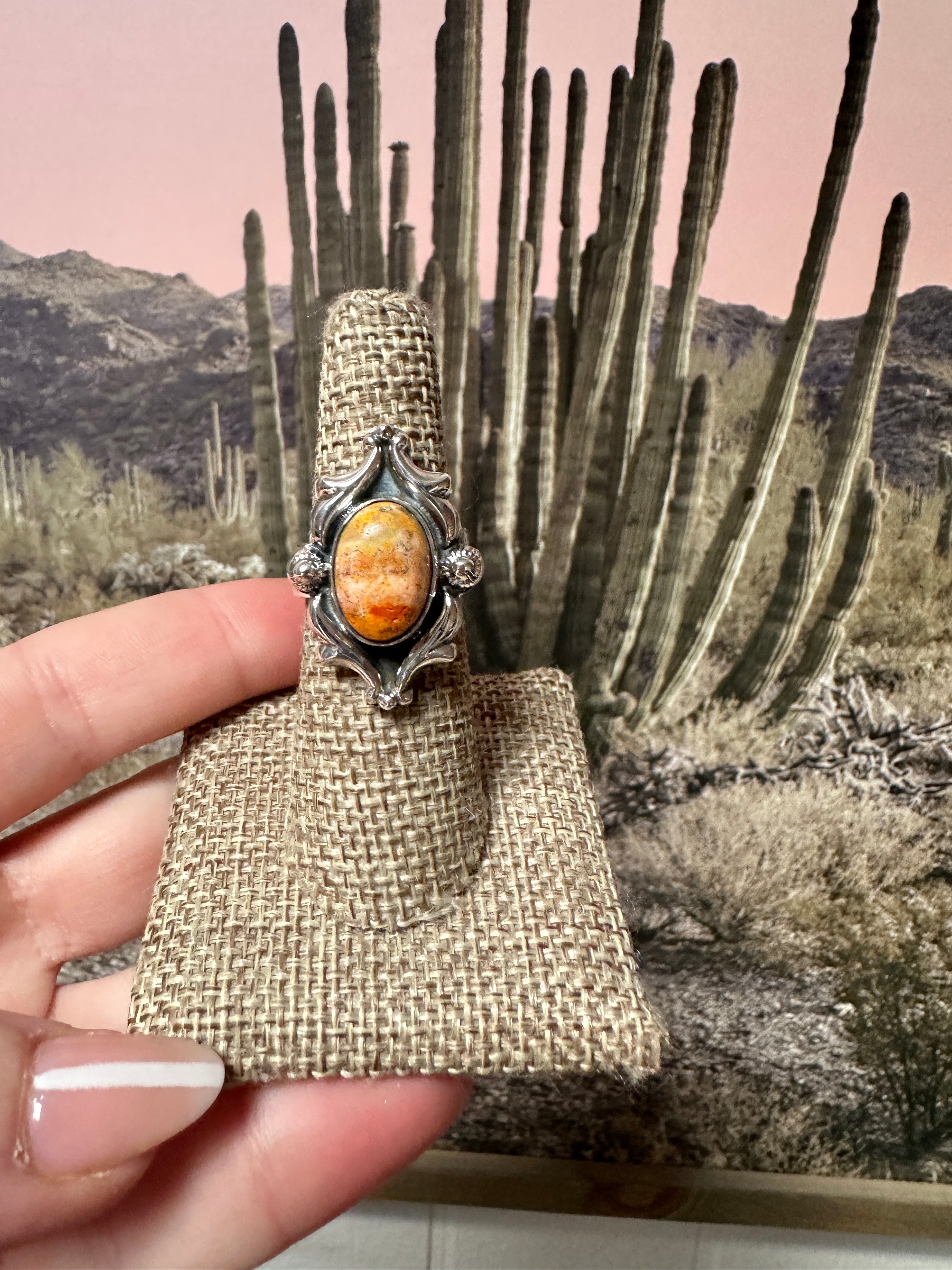 Handmade Sterling Silver & Bumble Bee Adjustable Ring