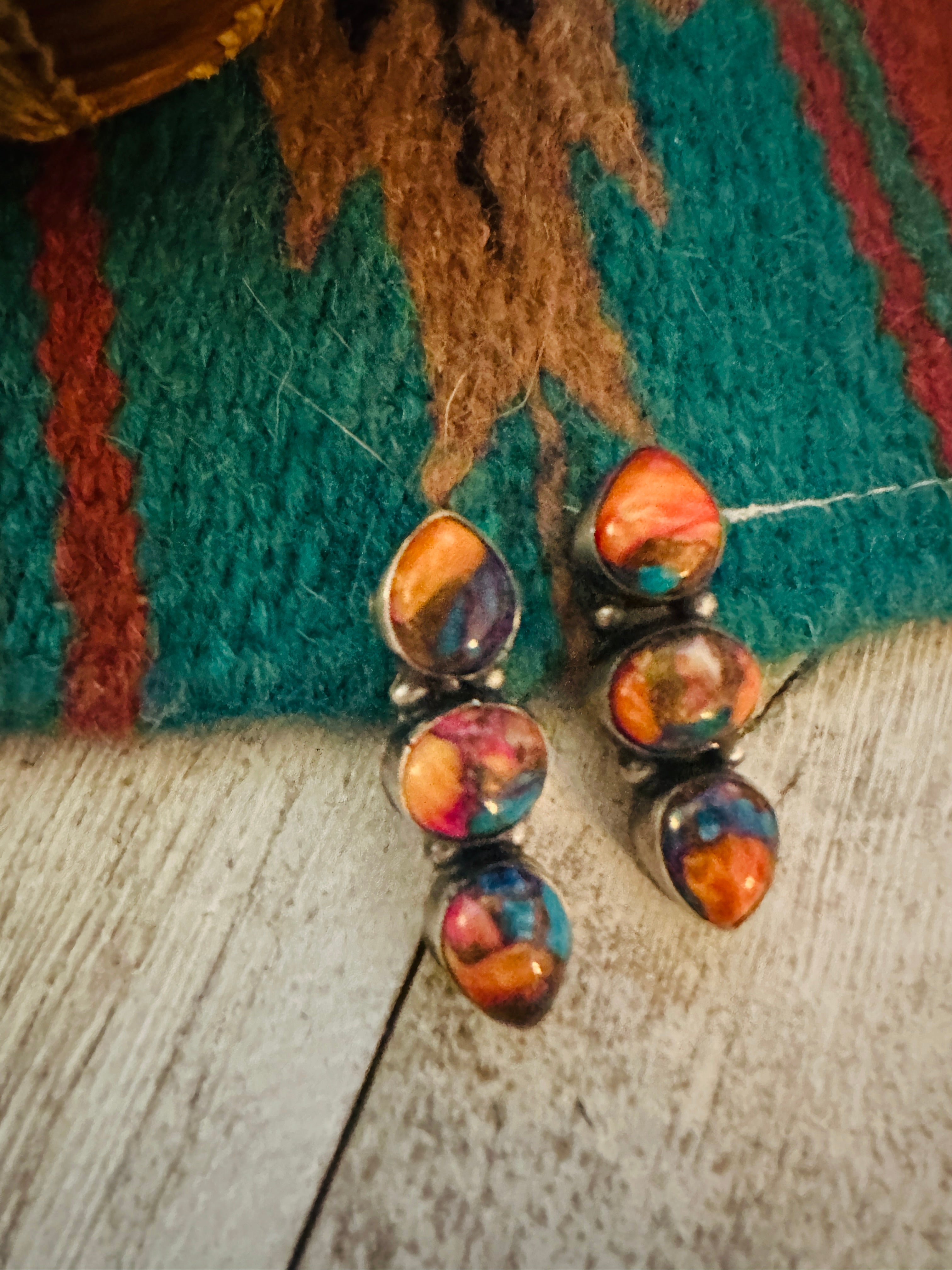 Handcrafted Pink Dream Mojave & Sterling Silver Post Earrings