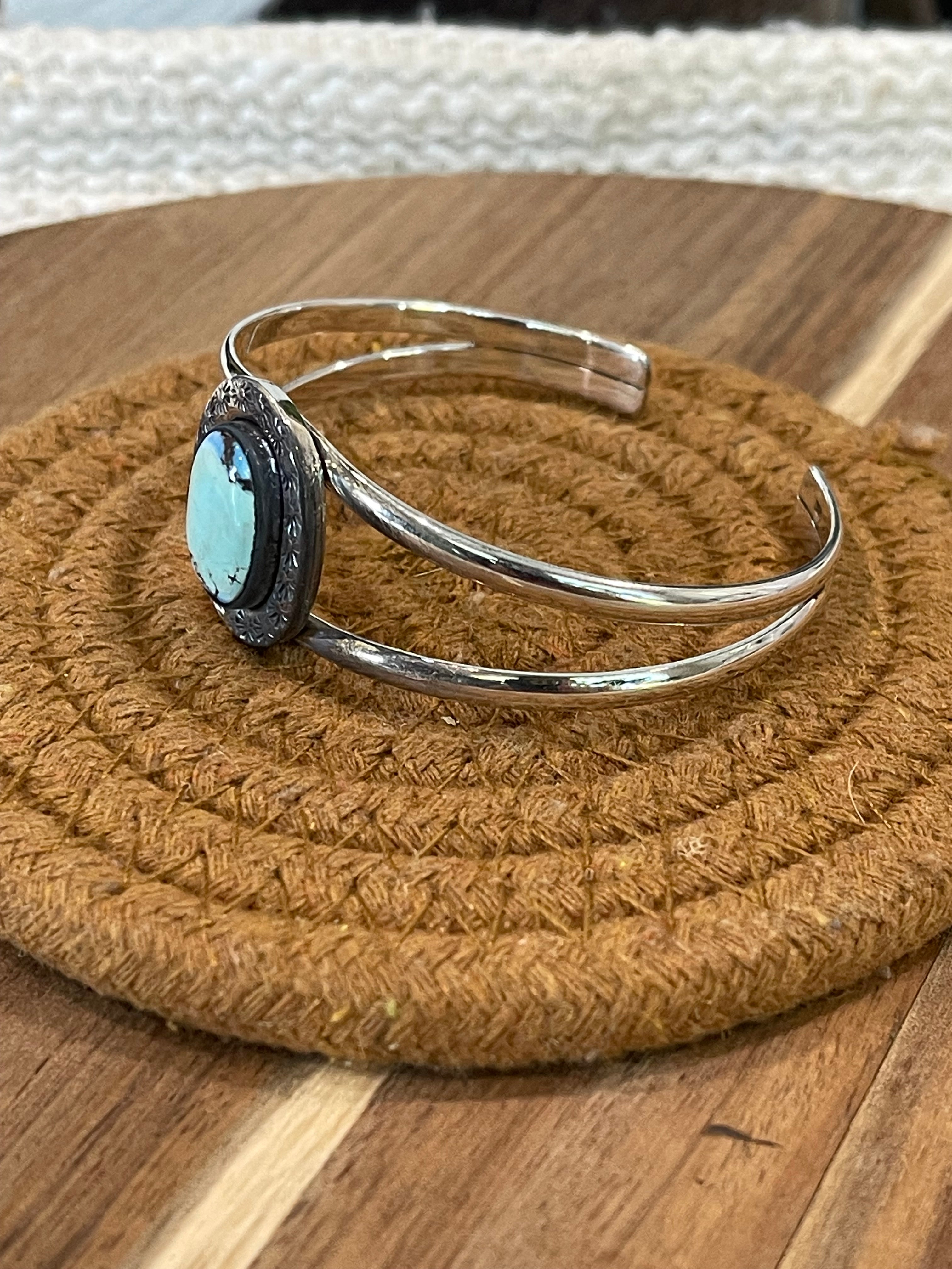 Handcrafted Sterling Silver & Golden Hills Turquoise Cuff Bracelet