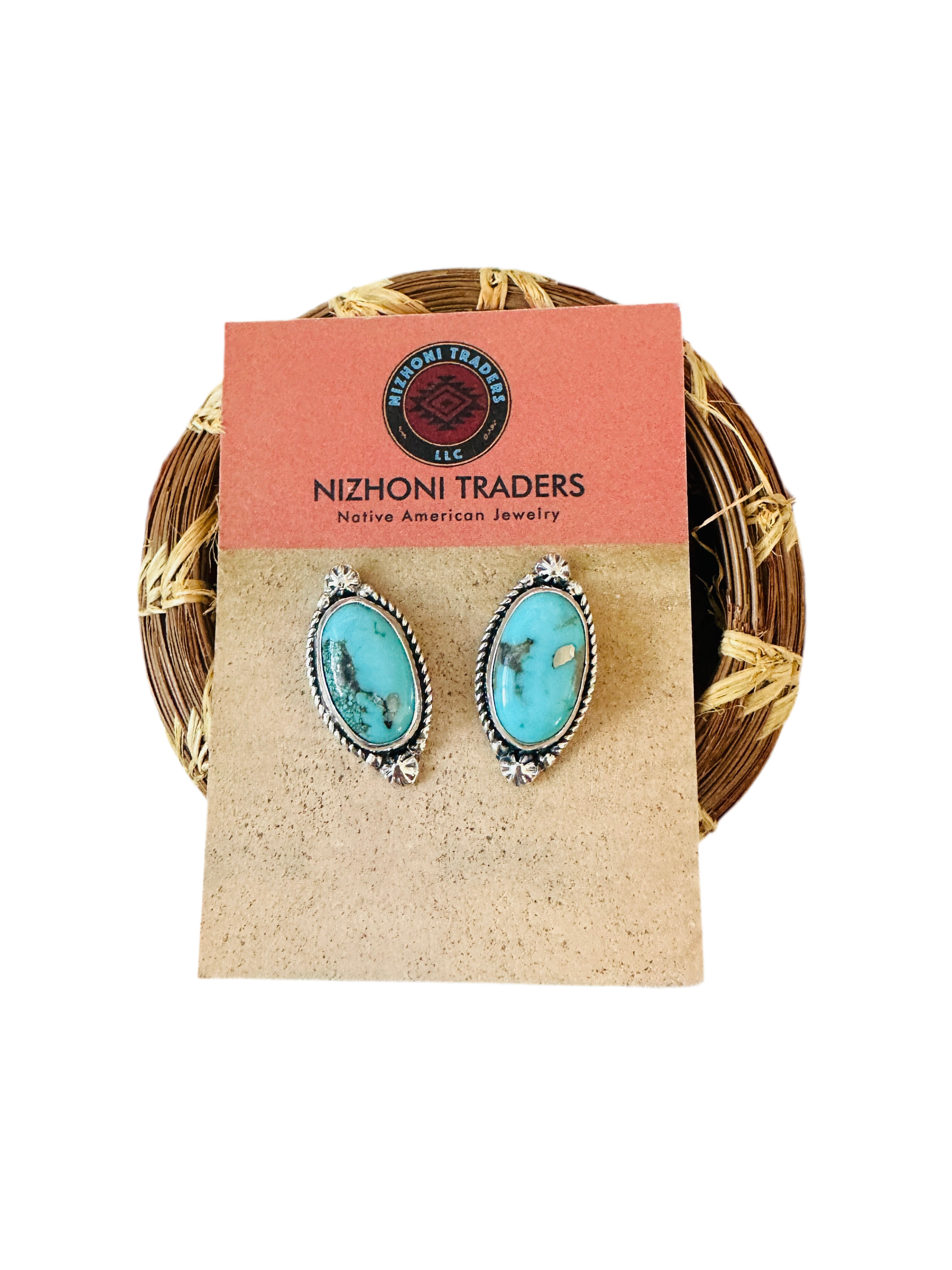 Handcrafted Sterling Silver & Turquoise Post Earrings