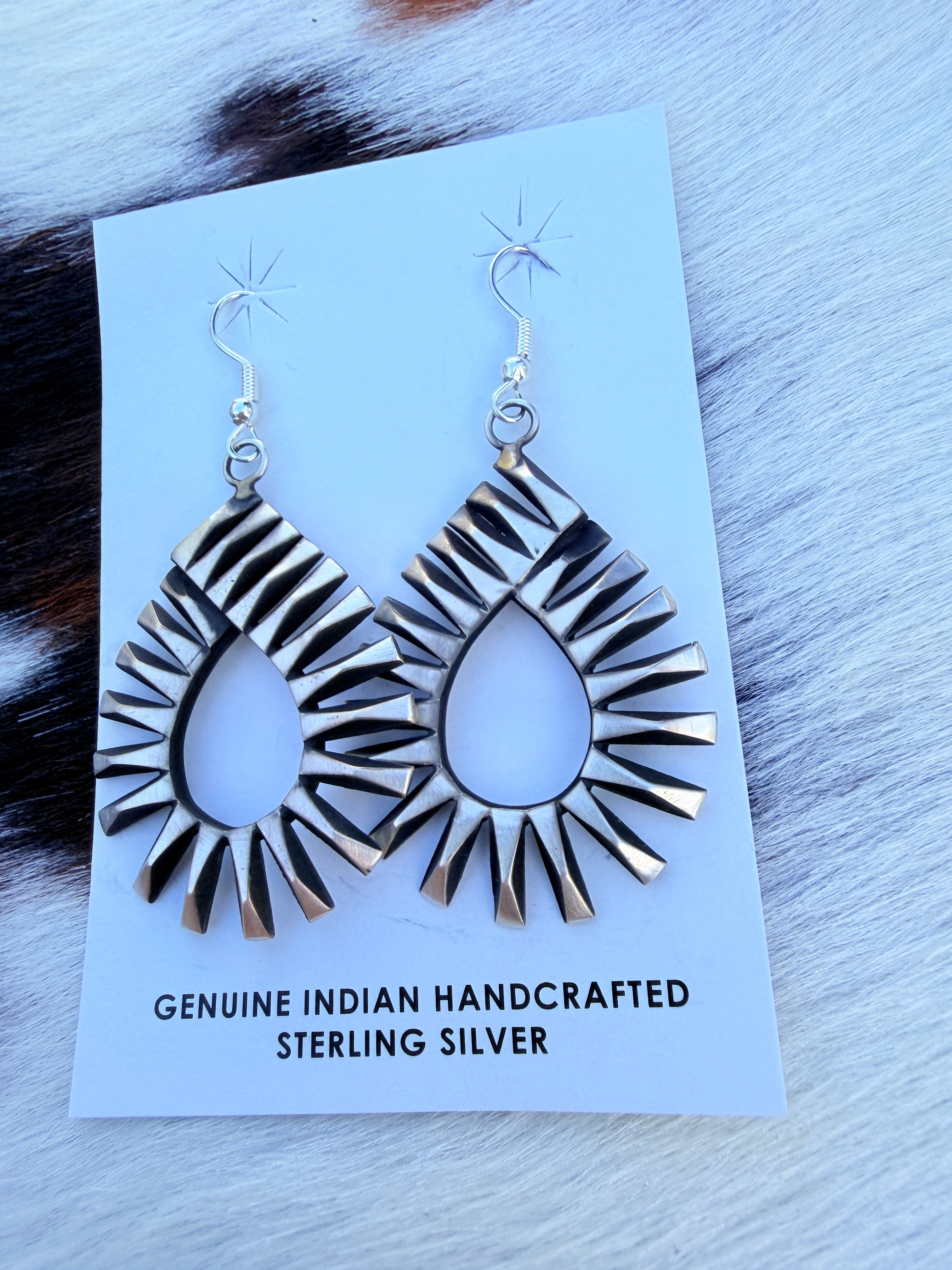 Handcrafted Beth Dutton Collection Sterling Silver Dangle Earrings