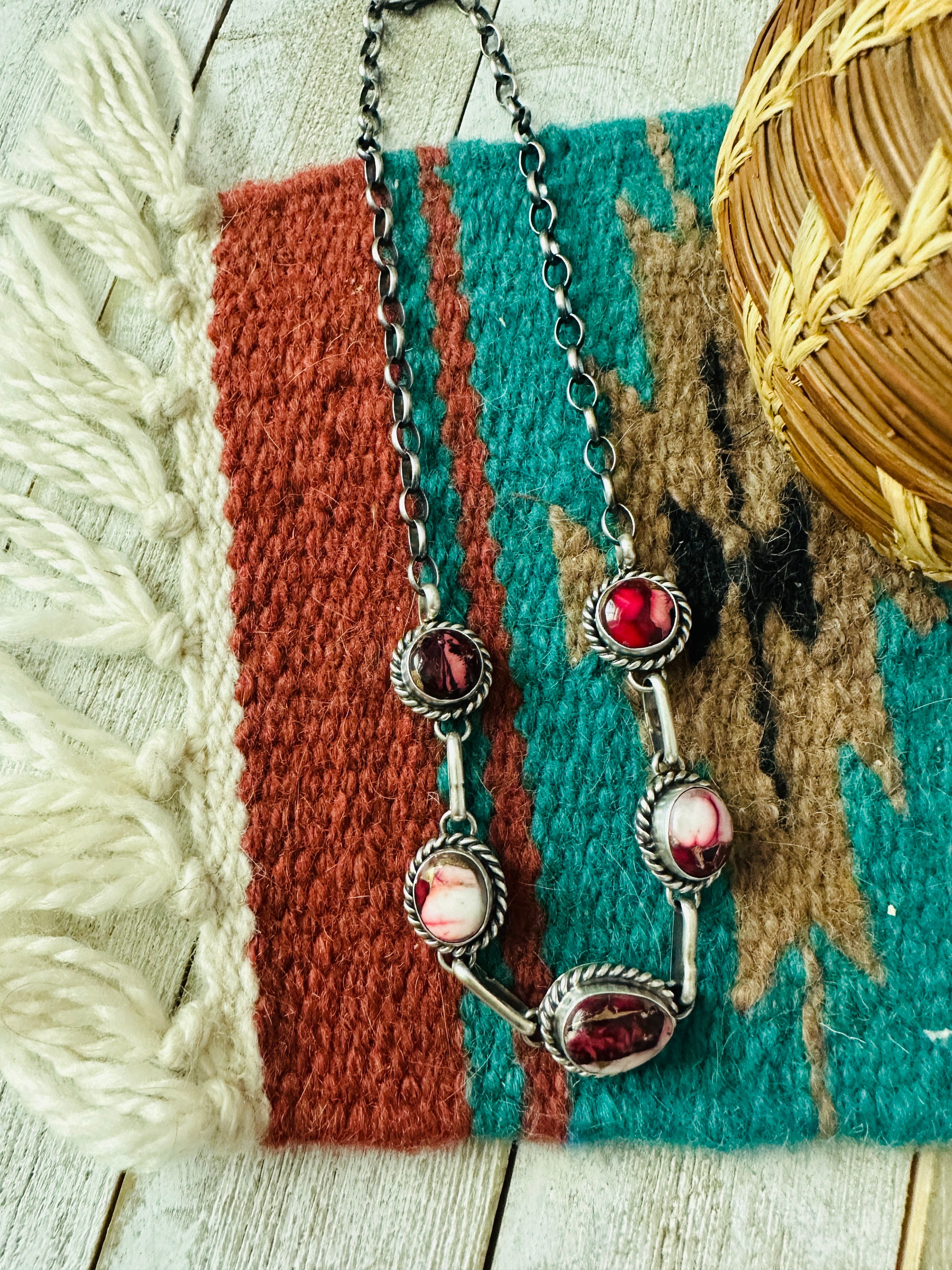 Handcrafted Rose Dahlia & Sterling Silver Necklace