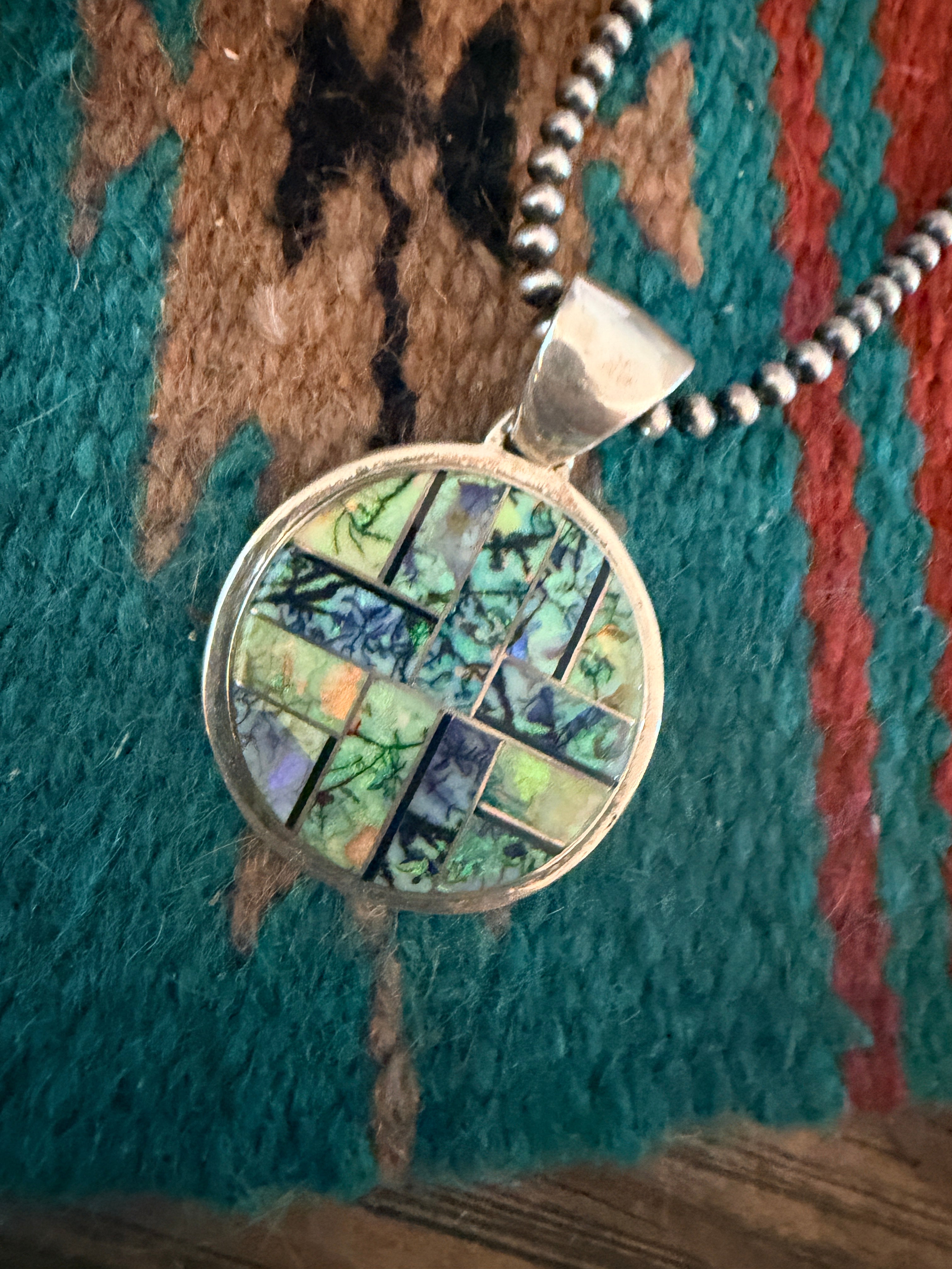 Handcrafted Sterling Silver and Opal Inlay Pendant