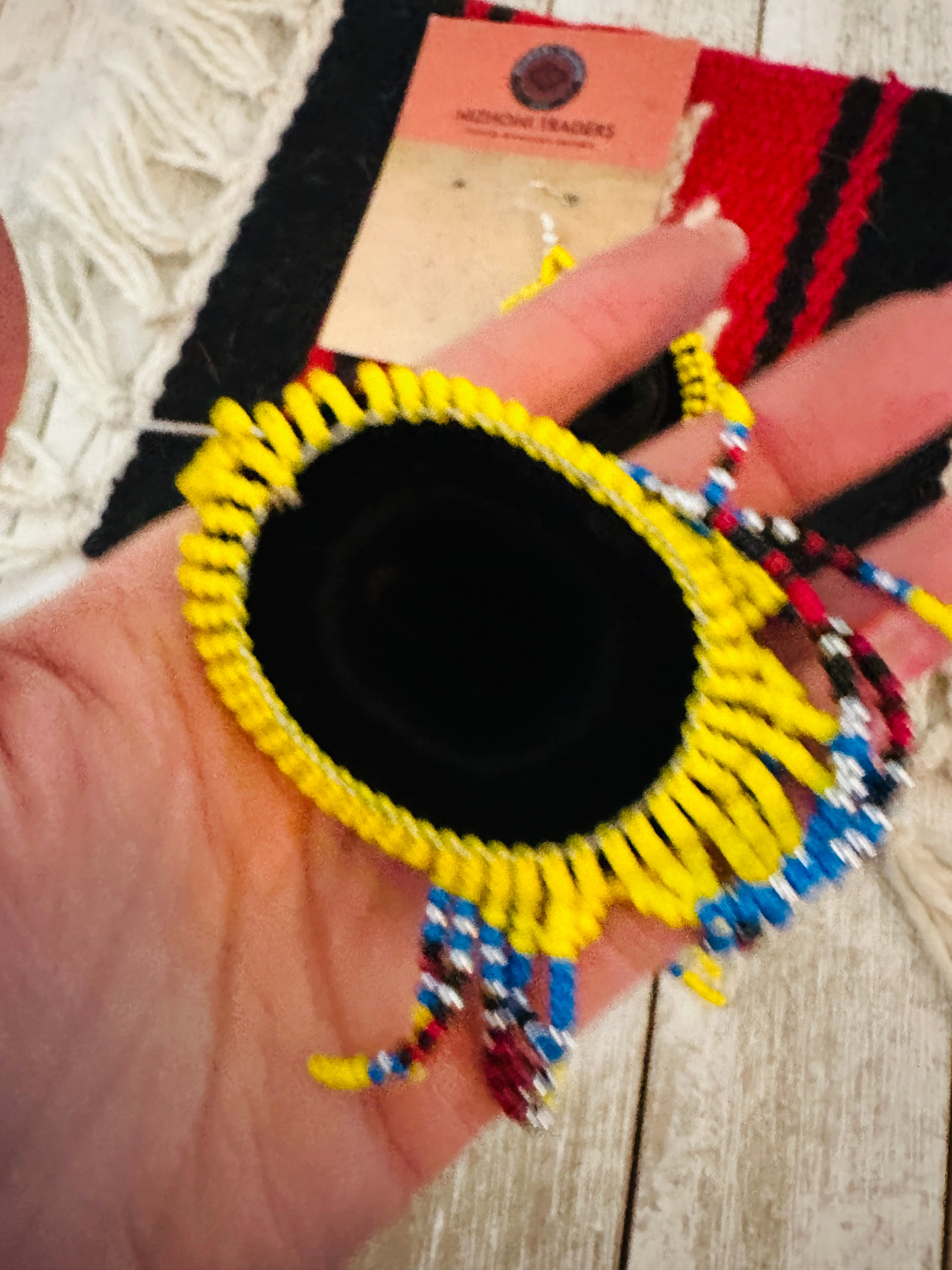 Navajo Beaded Cowboy Hat Dangle Earrings