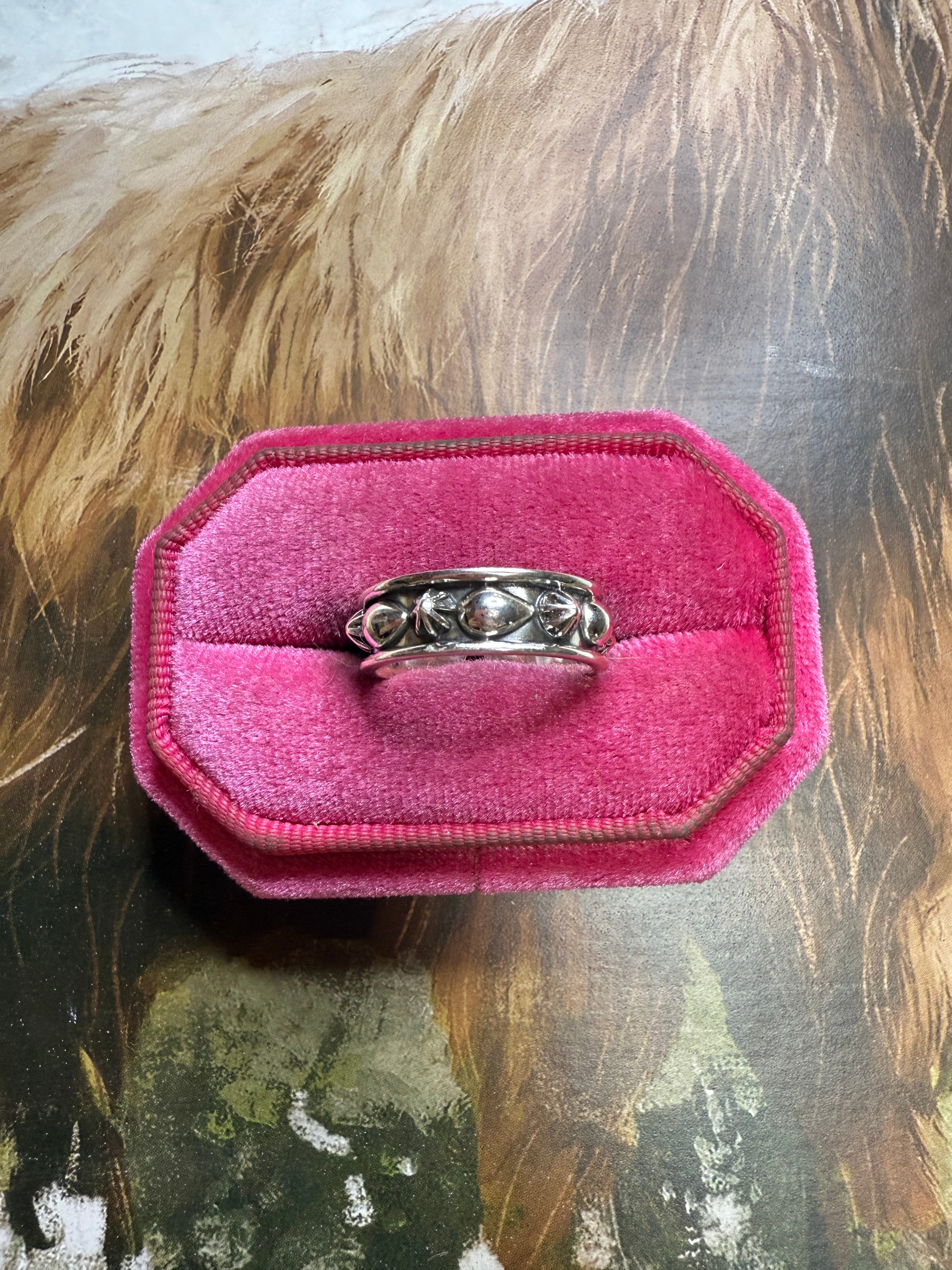 Handmade Sterling Silver Concho Drop Stacker Adjustable Band Ring