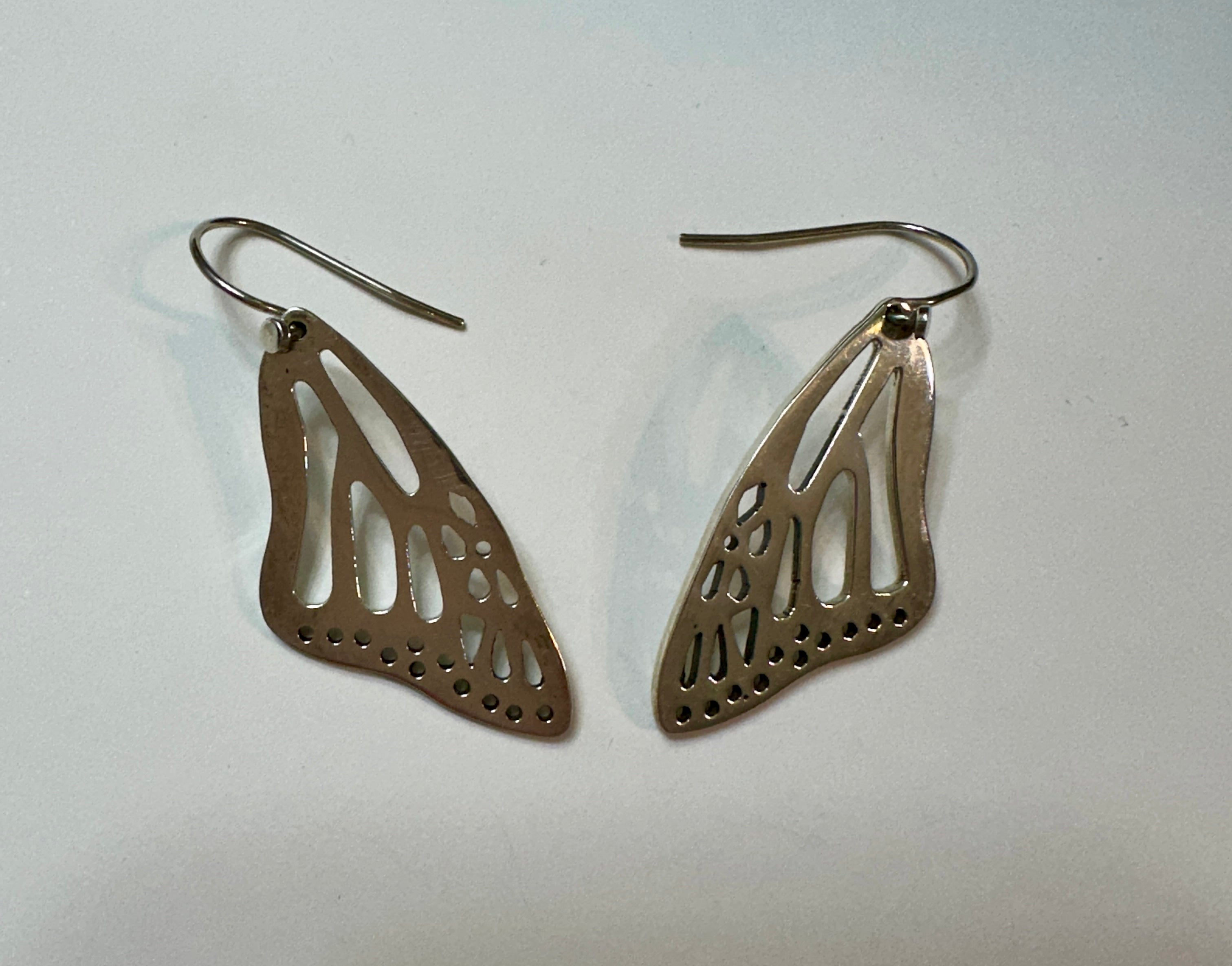 Monarch Wing Sterling Silver Earrings