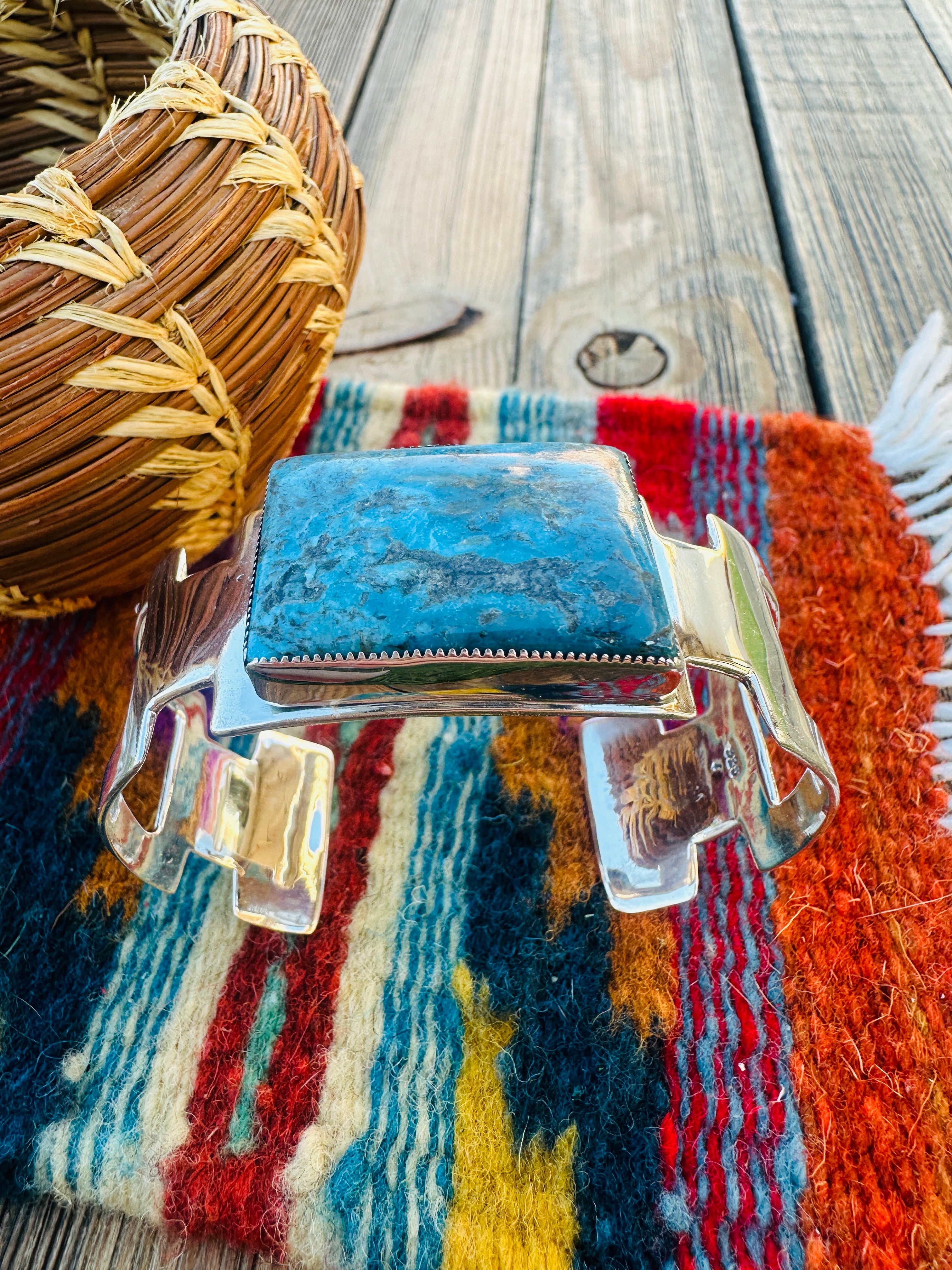 Handcrafted Sterling Silver & Turquoise Cuff Bracelet