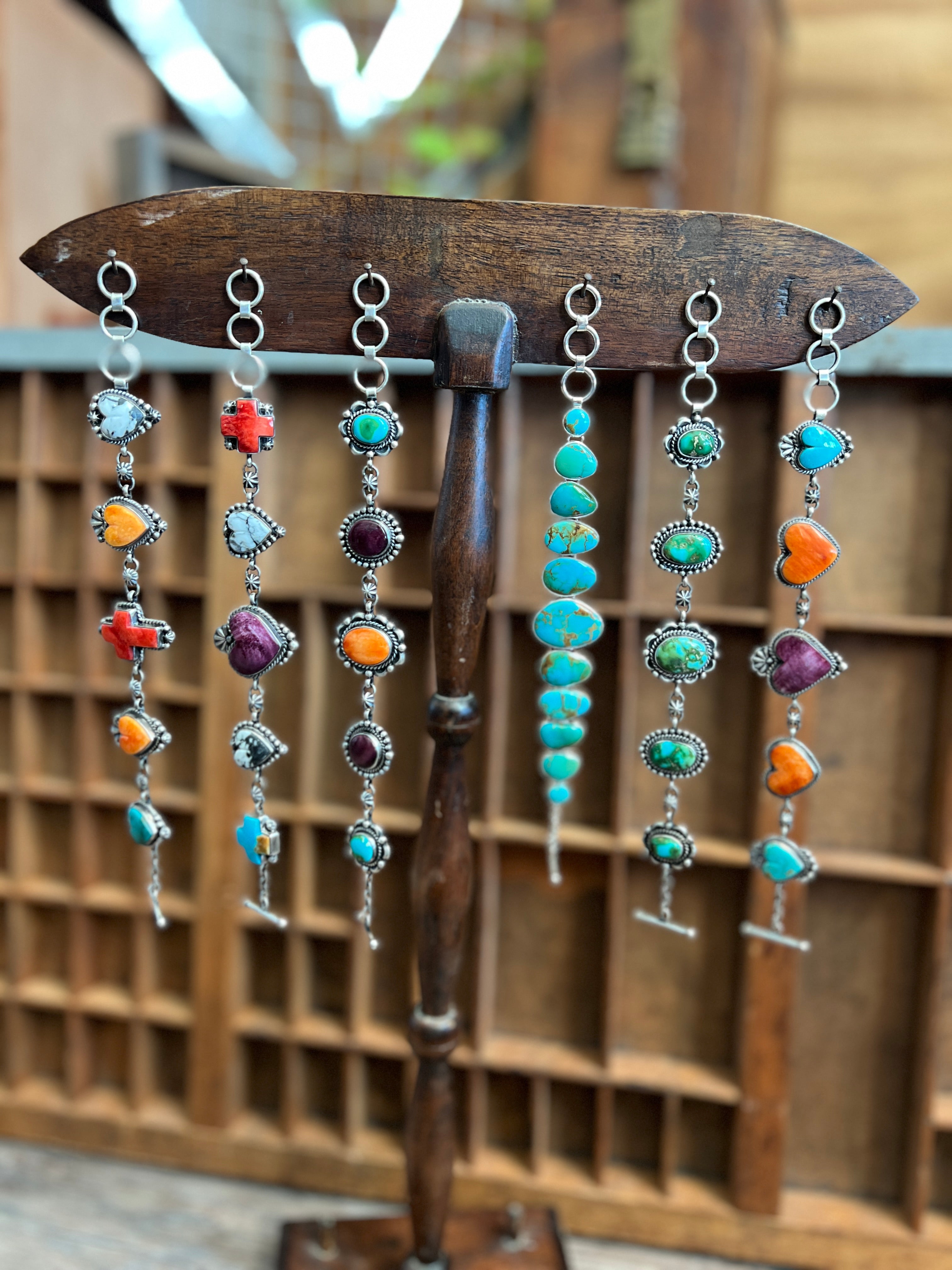 Murphy Platero Handcrafted Kingman Turquoise and Sterling Silver Link Bracelet