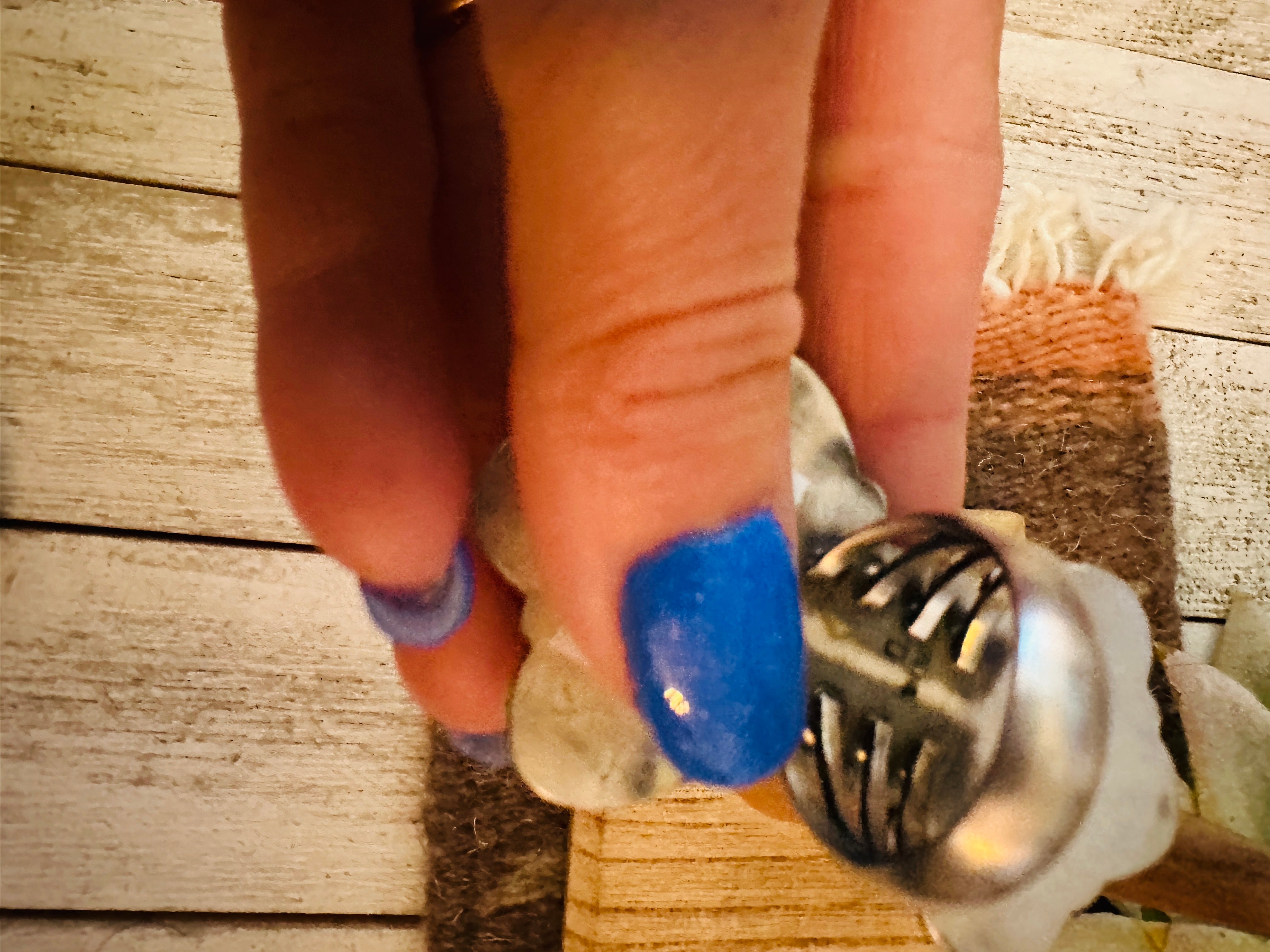 Navajo Golden Hills Turquoise & Sterling Silver Cluster Ring Size 8.5