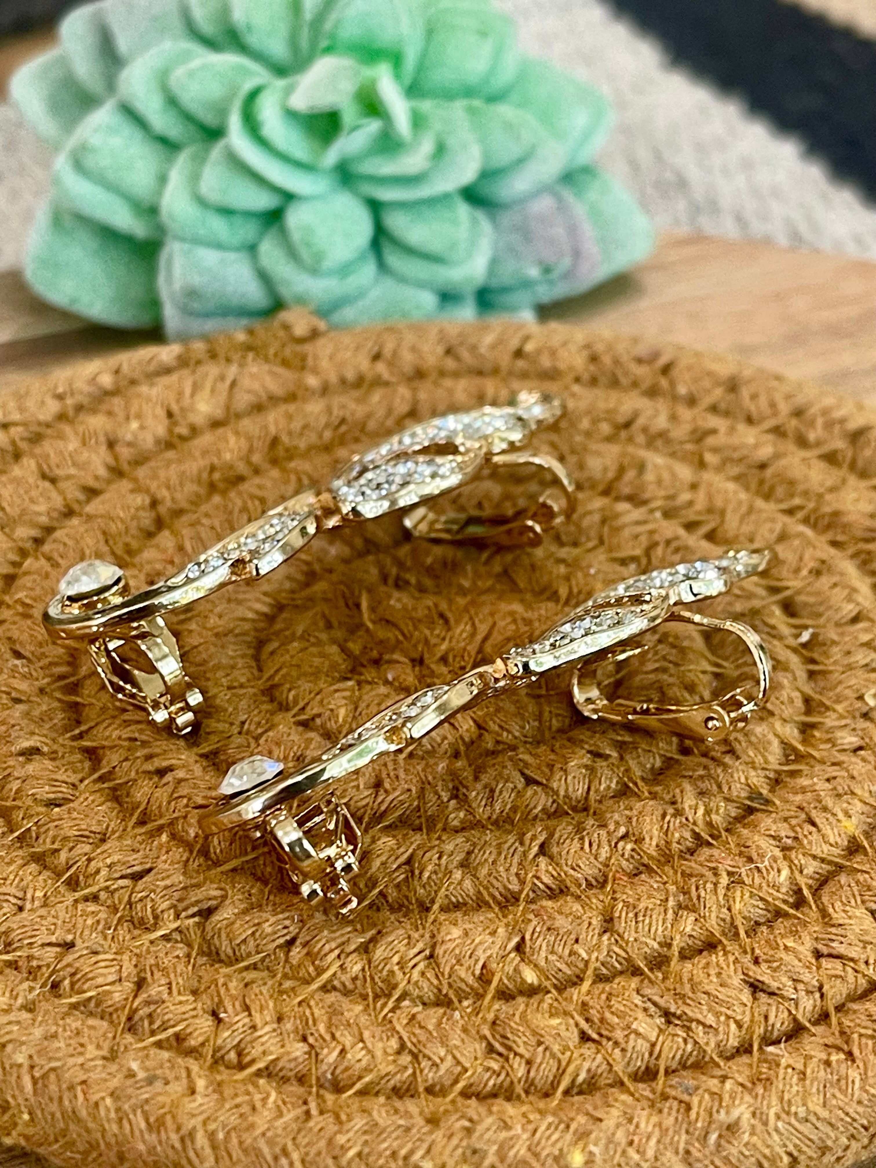 Vintage Gold Plated Clip On Earrings