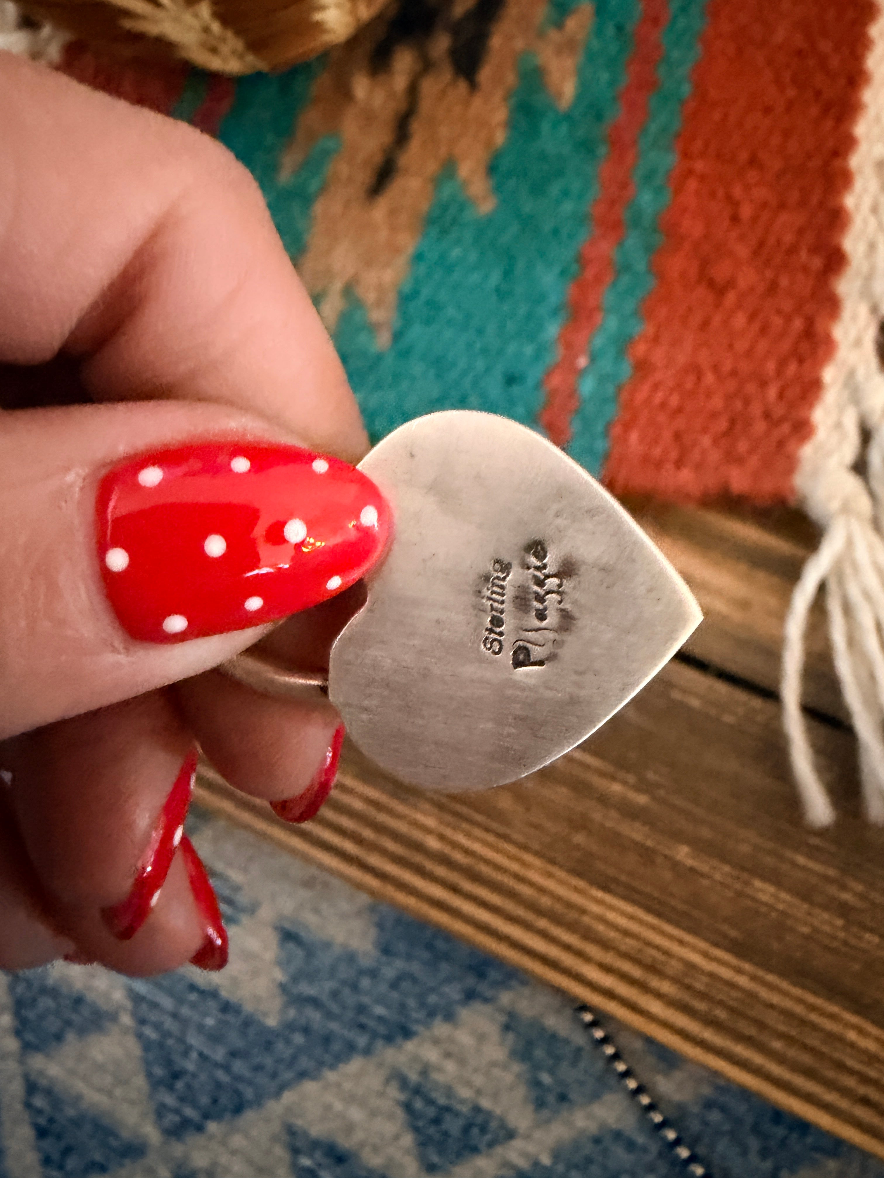 Handcrafted Sterling Silver & Sonoran Mountain Turquoise Heart Locket Pendant