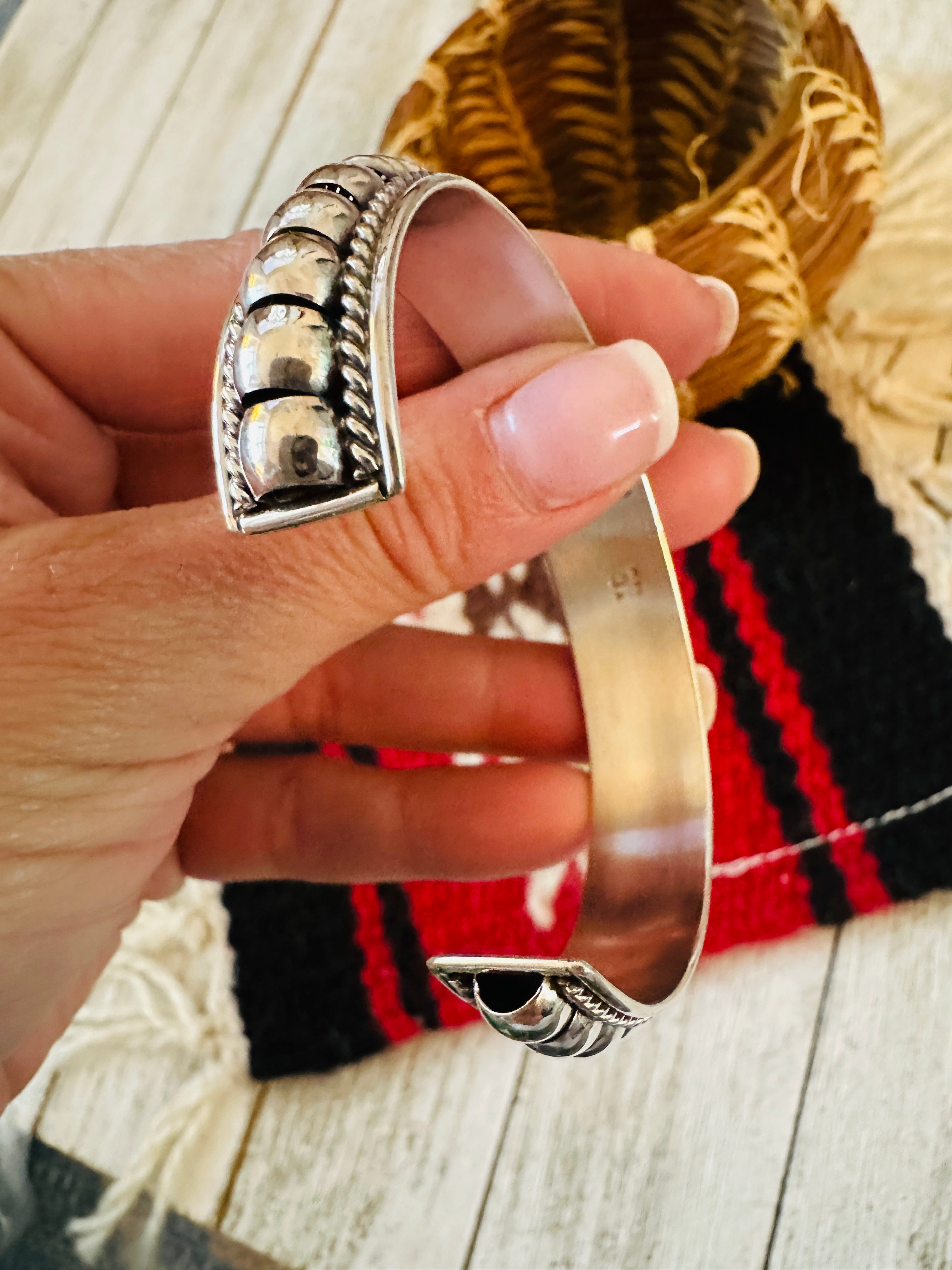 Handcrafted Rolled Sterling Silver Cuff Bracelet