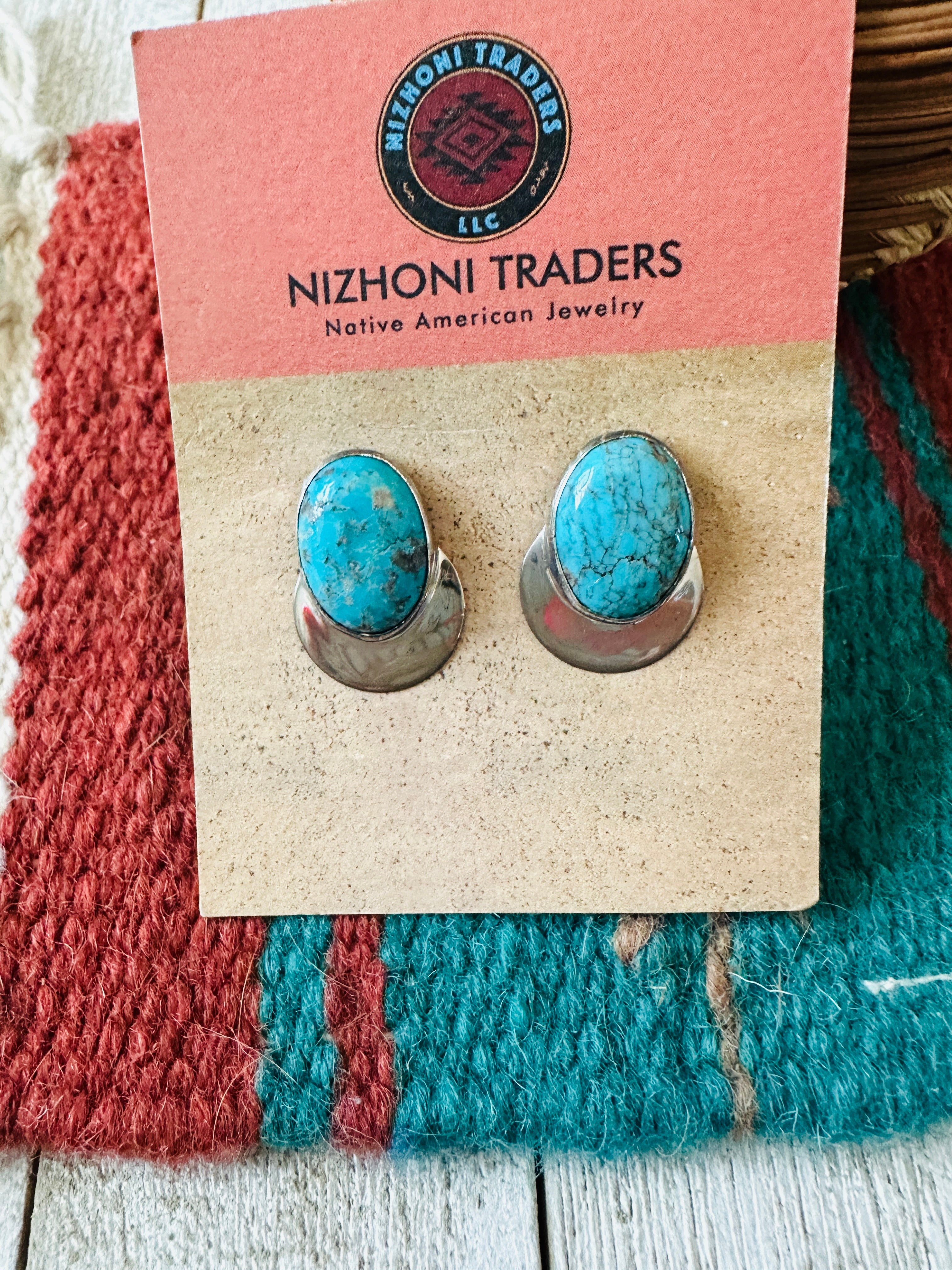 Handcrafted Sterling Silver & Turquoise Post Earrings