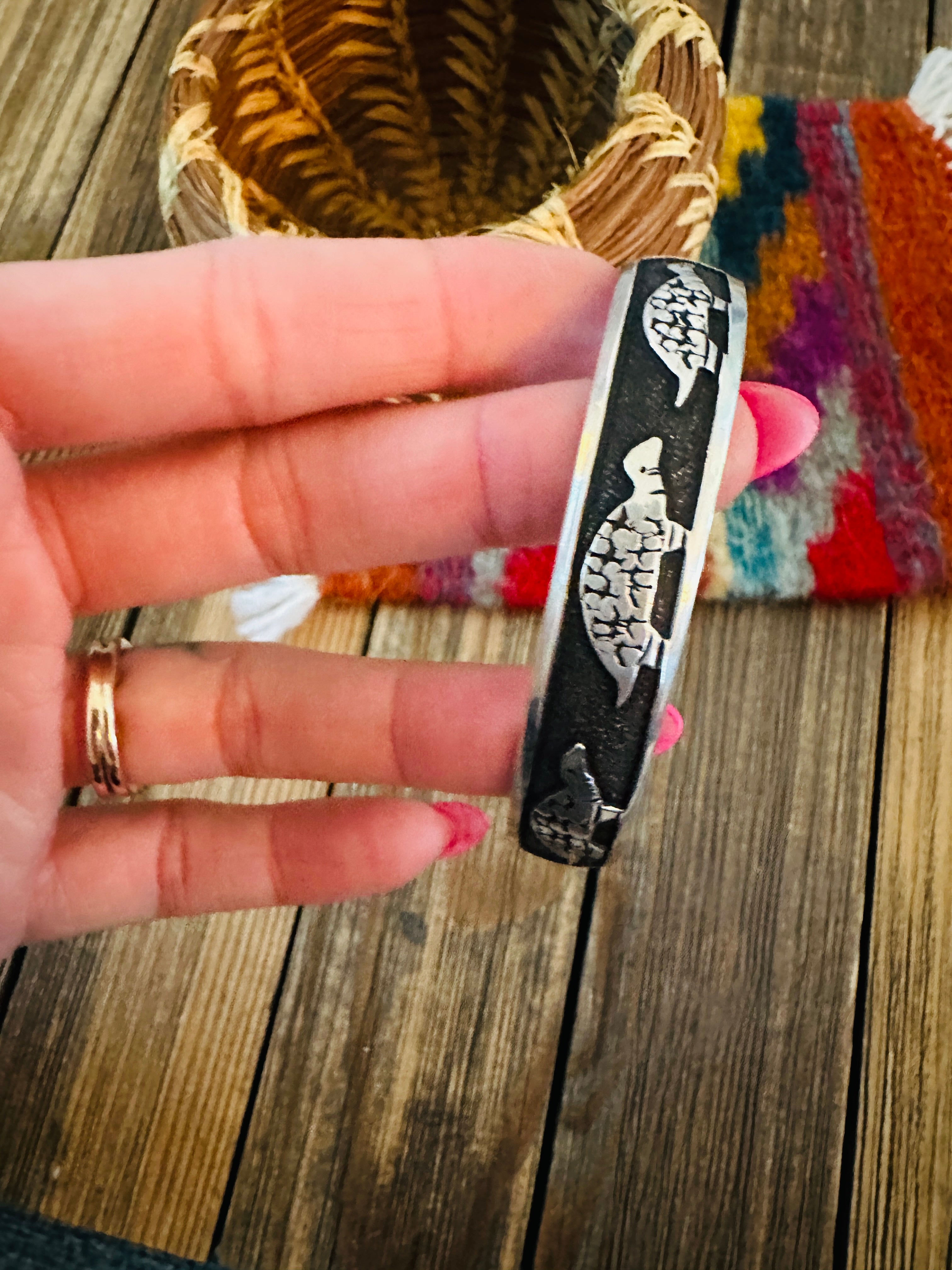 Handcrafted Sterling Silver Turtle Cuff Bracelet by T & R Singer