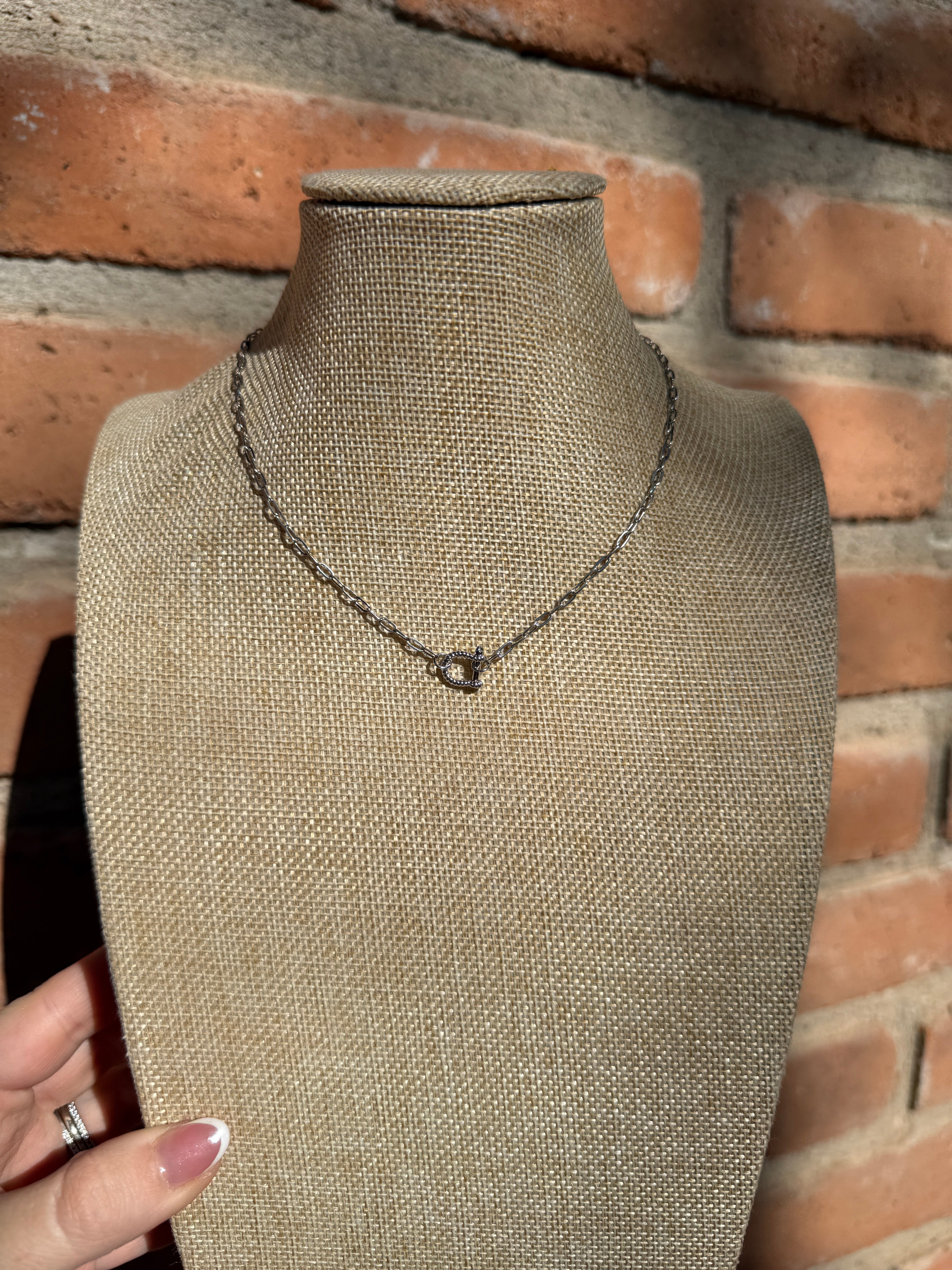 “The Golden Collection” Handmade Silver Plated Chain Dainty HORSE BIT Necklace