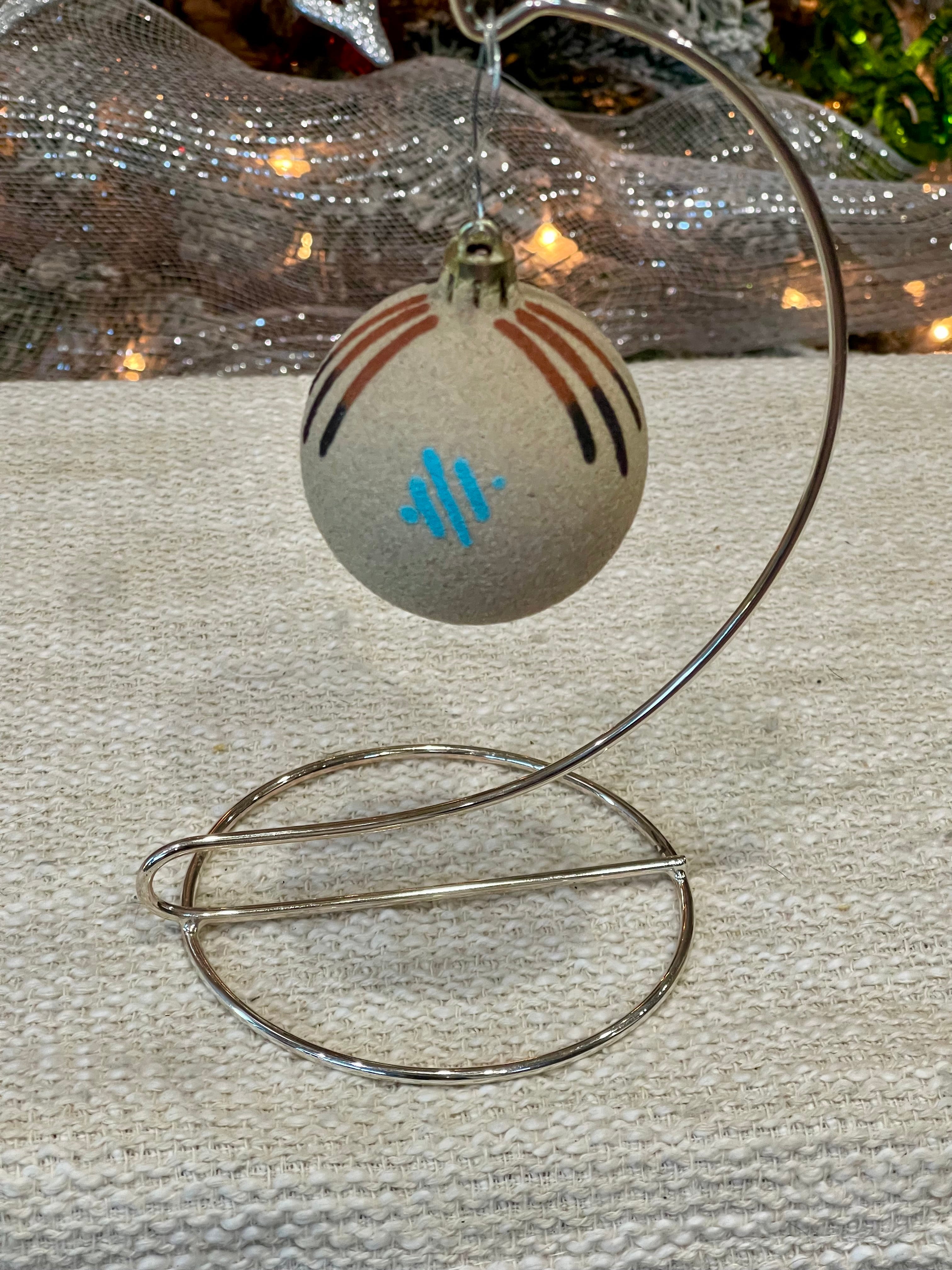 Handcrafted Ceramic Sand Painted Ornament