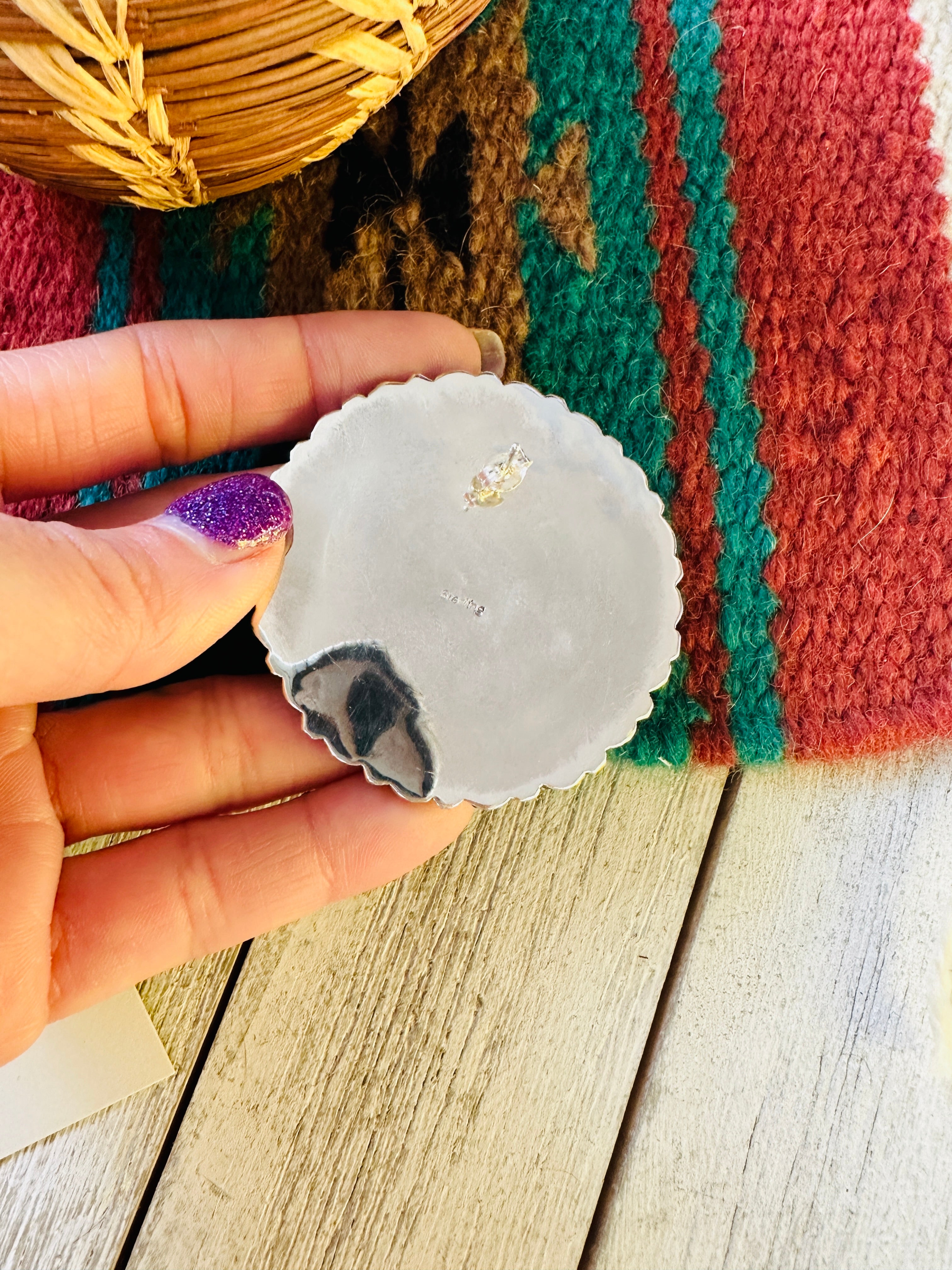 Navajo Multi Stone Spice And Sterling Silver Cluster Post Earrings