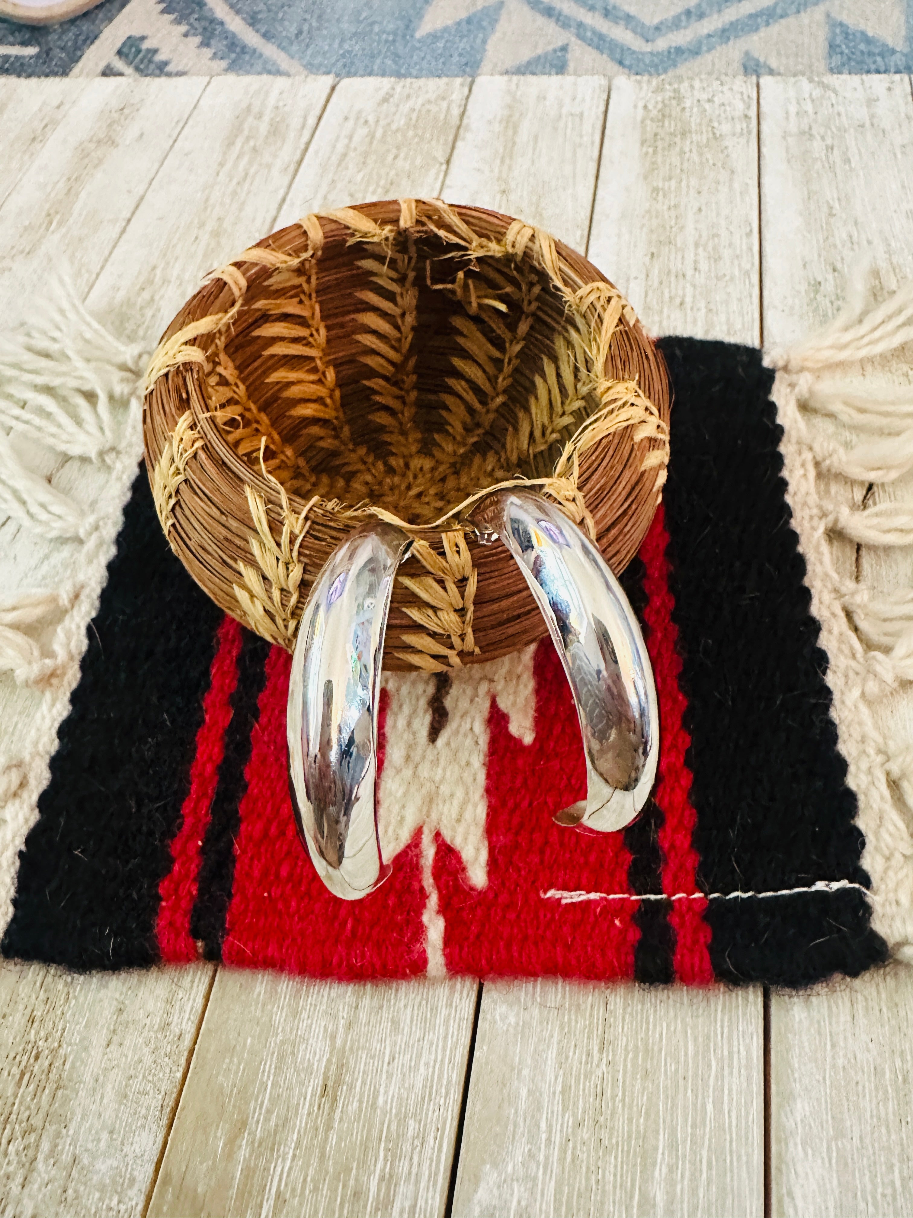 Handcrafted Sterling Silver Hoop Earrings